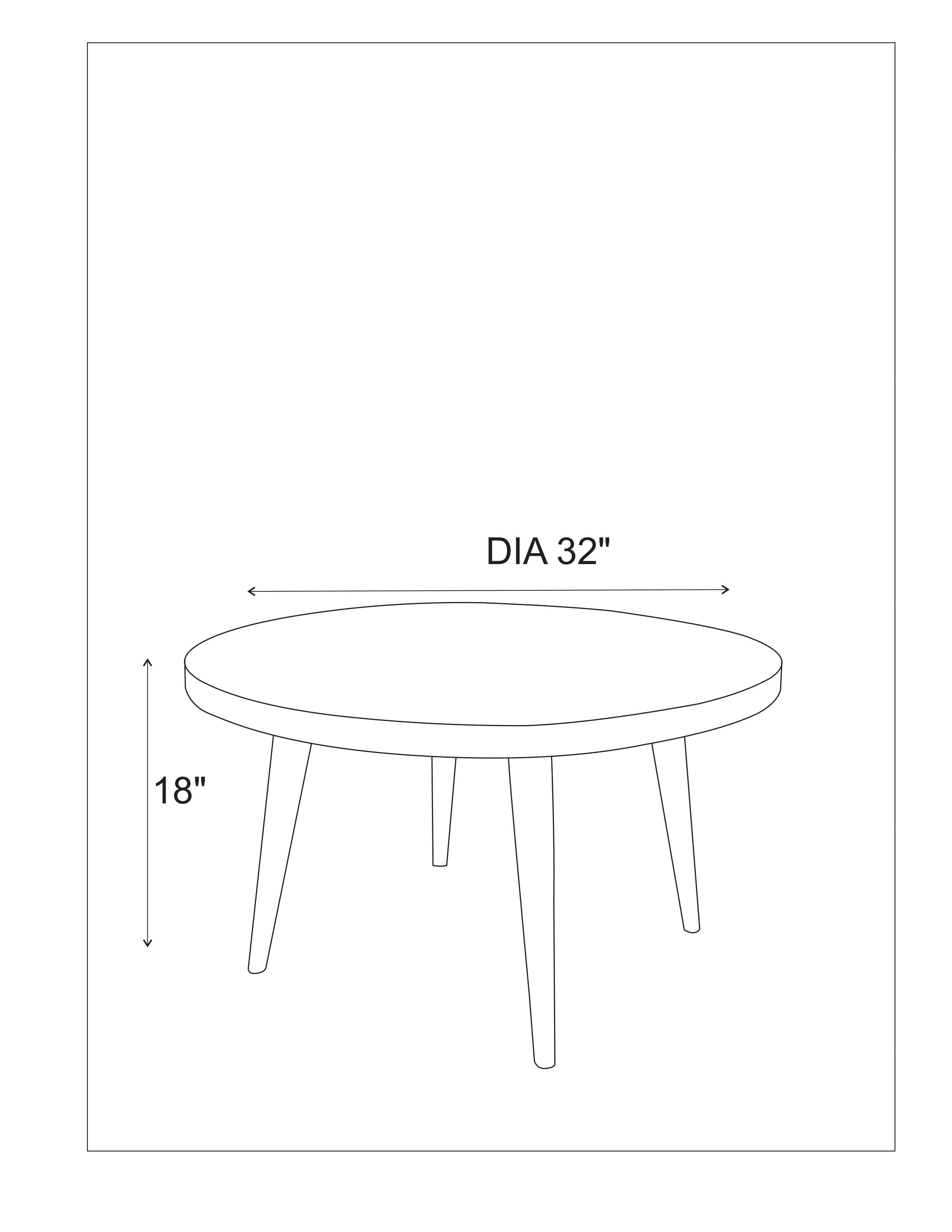 Magnolia Solid Wood Round Coffee Table (32") - Walnut