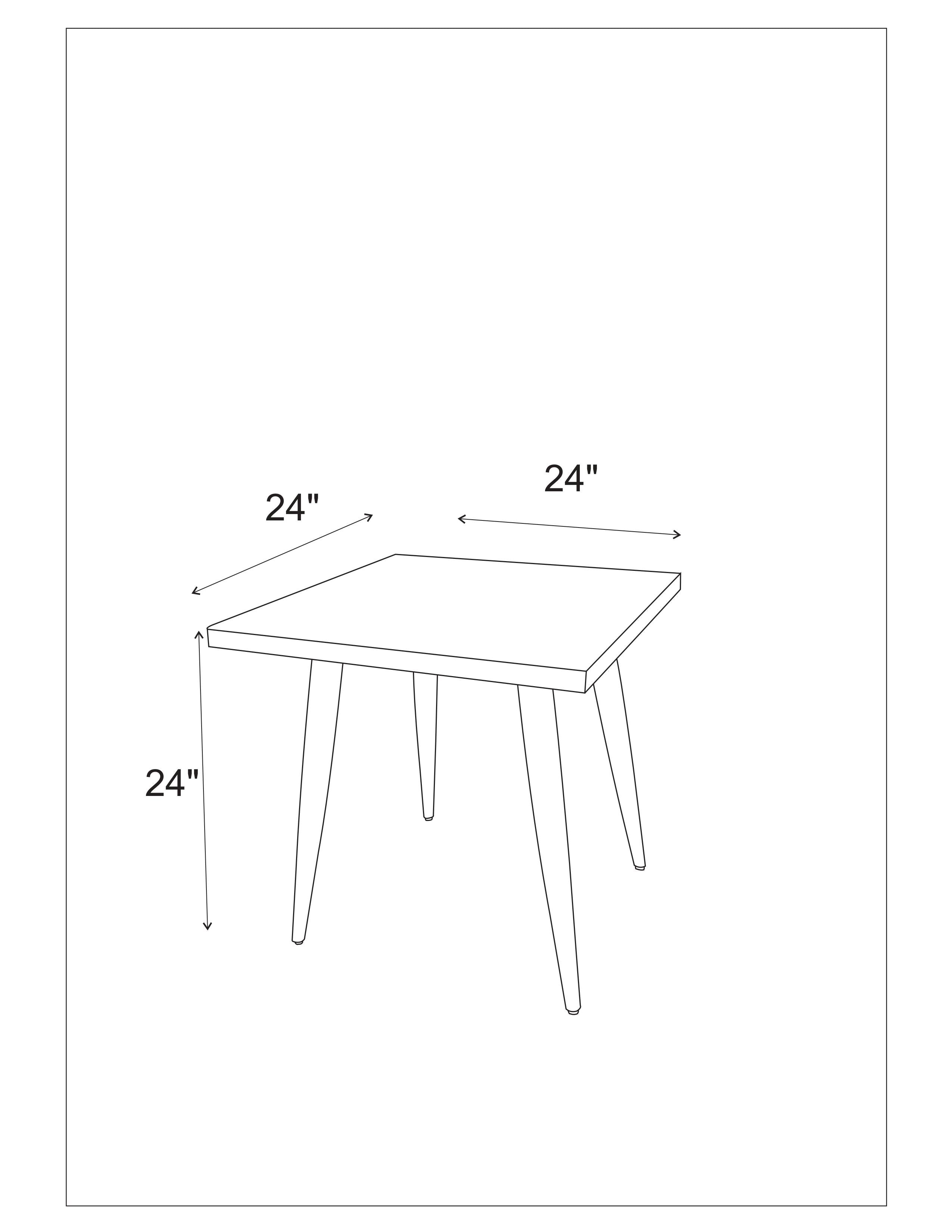 Main Solid Wood End Table (24") - Walnut
