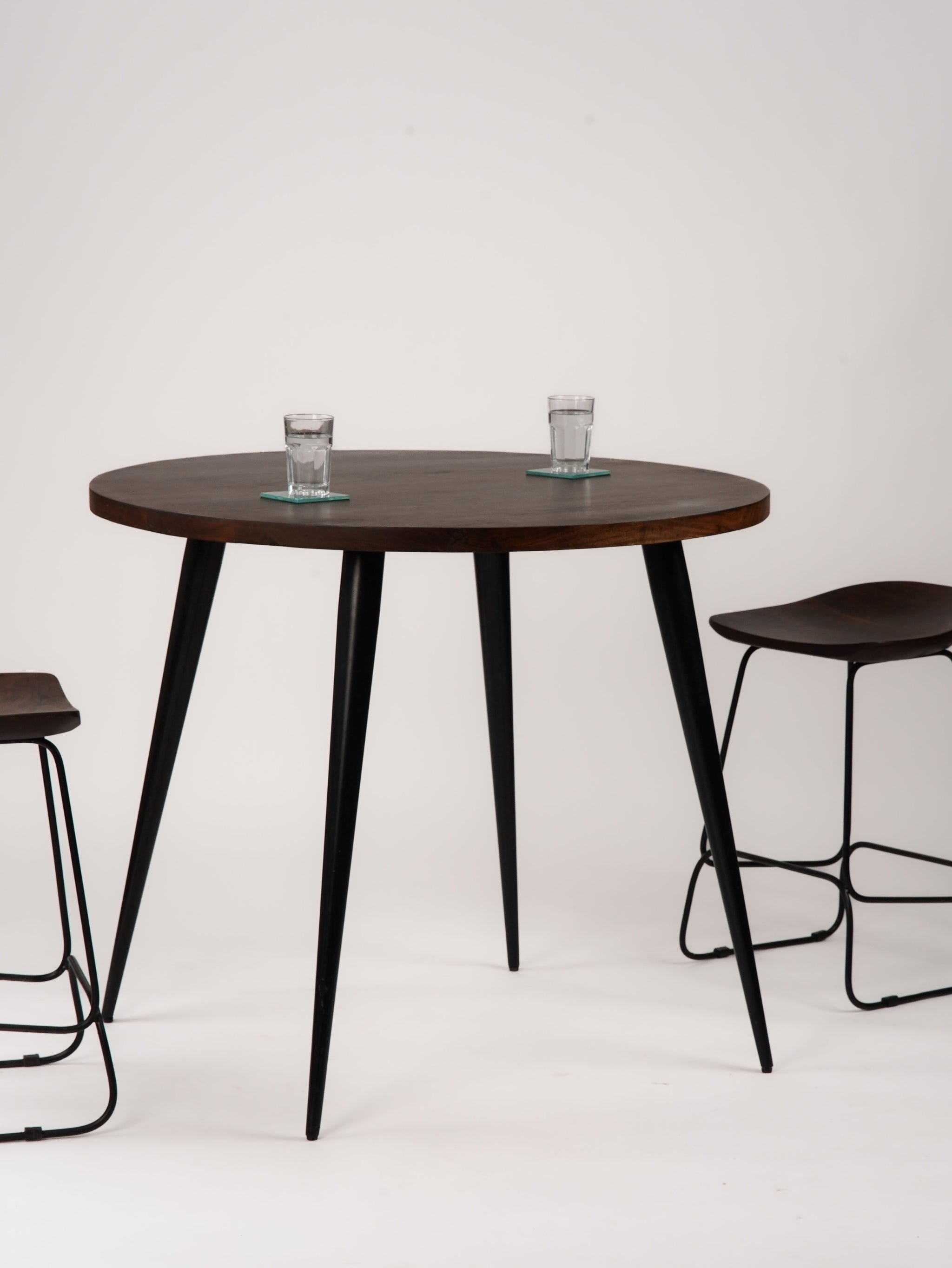 Magnolia Solid Wood Round Bar Table (42") Walnut