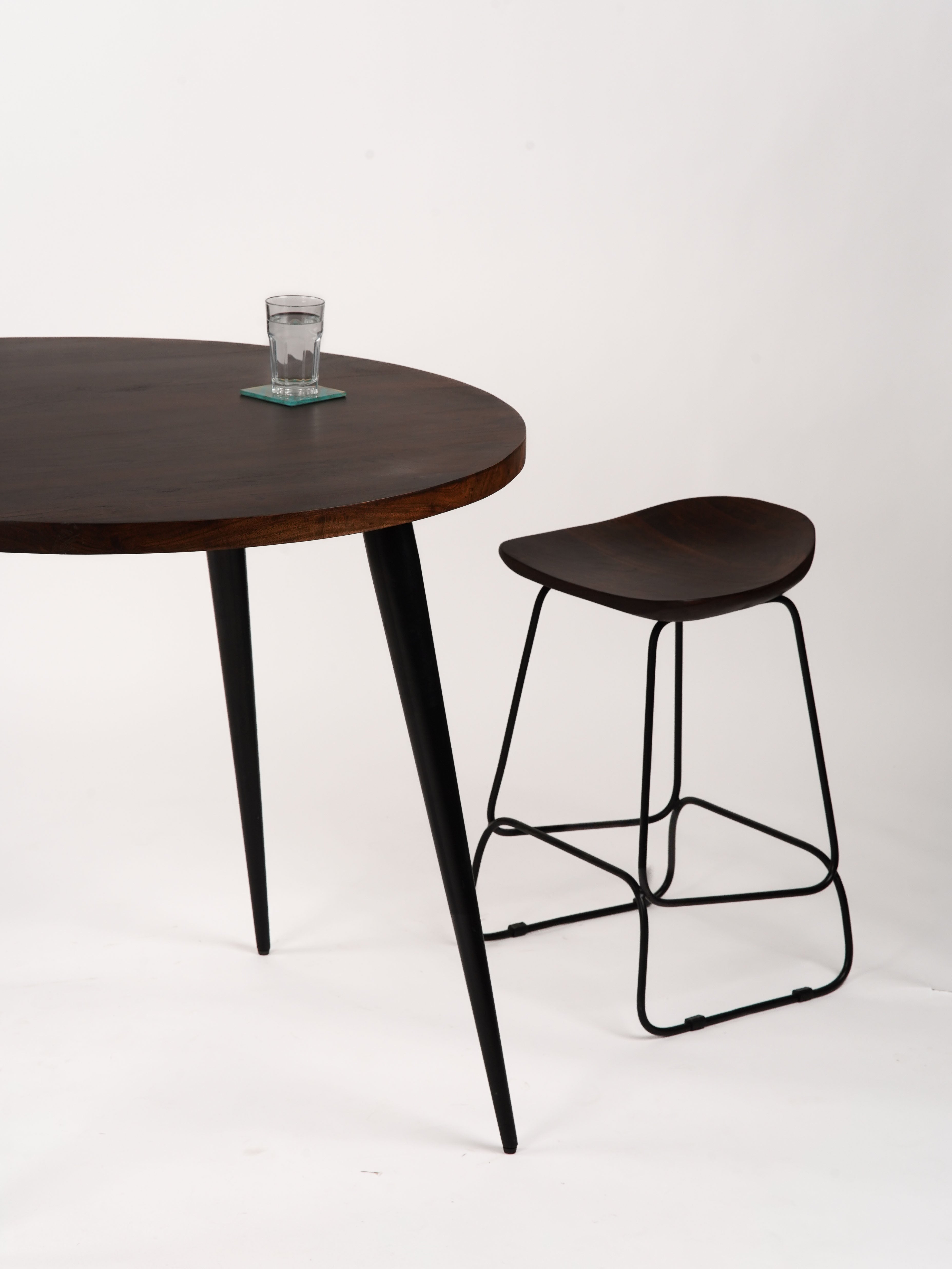 Magnolia Solid Wood Round Bar Table (42") - Walnut