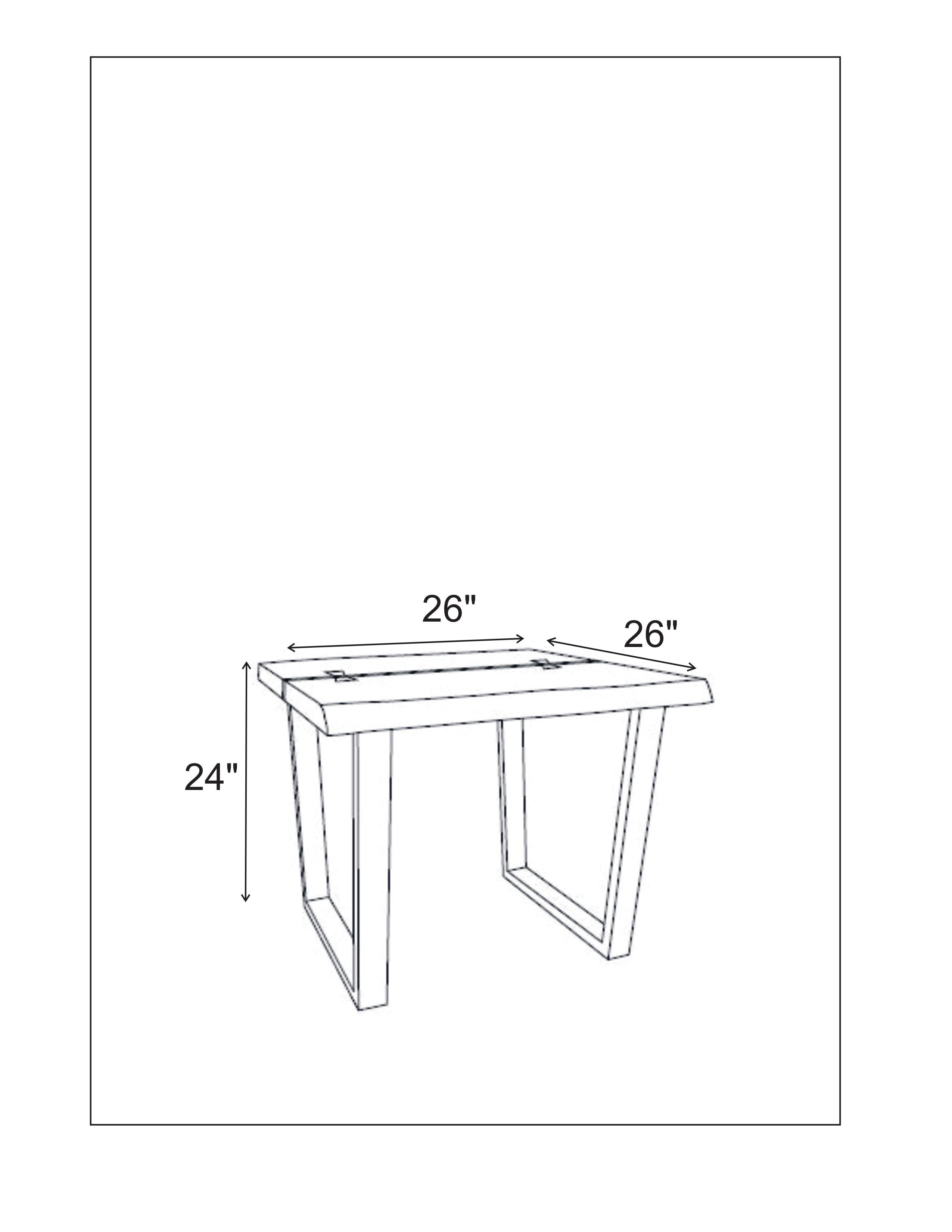 Elm Live Edged Side Table (26") - Dark Walnut