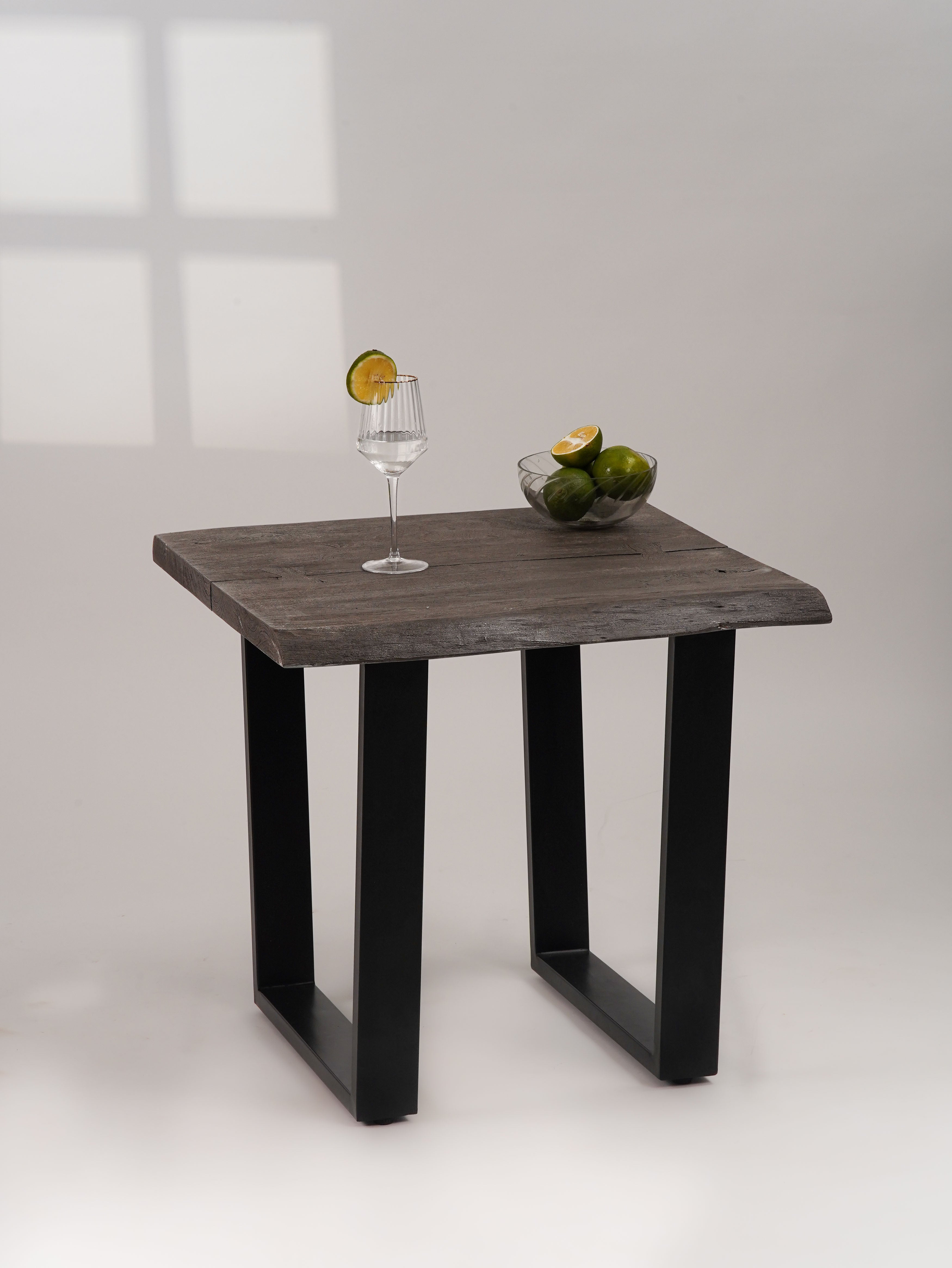 Elm Live Edged Side Table (26") - Dark Walnut