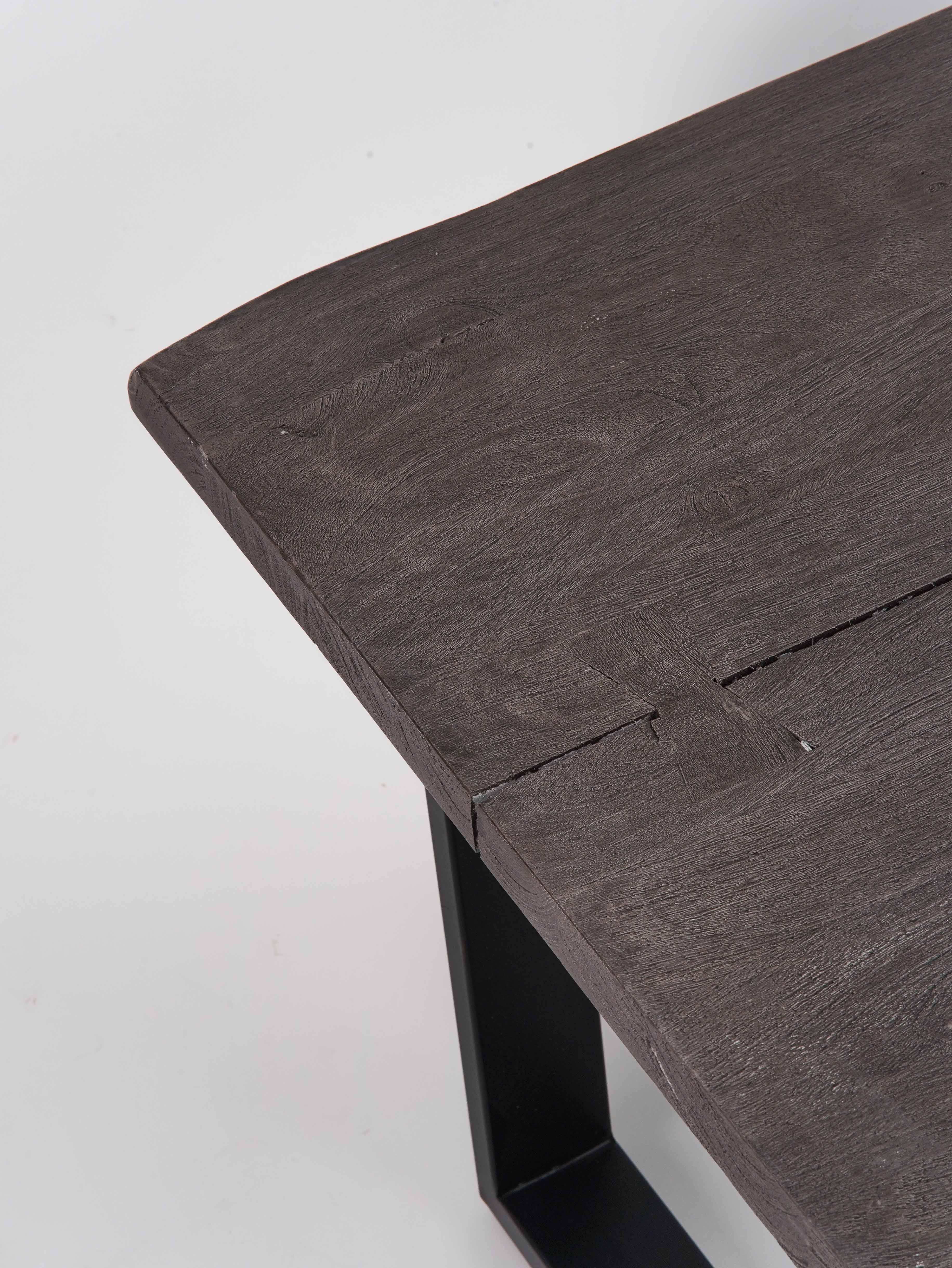 Elm Live Edged Side Table (26") - Dark Walnut