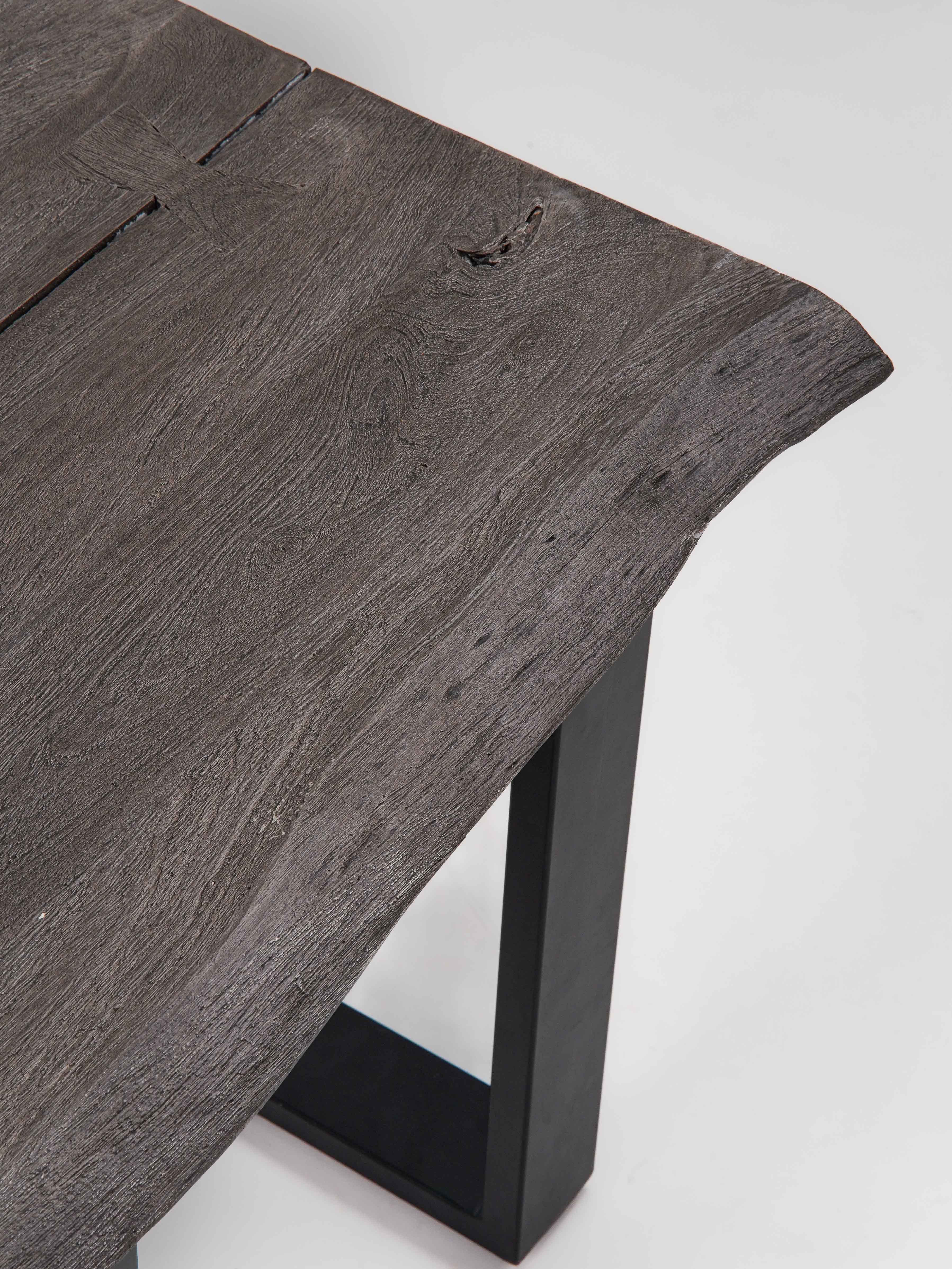 Elm Live Edged Side Table (26") - Dark Walnut