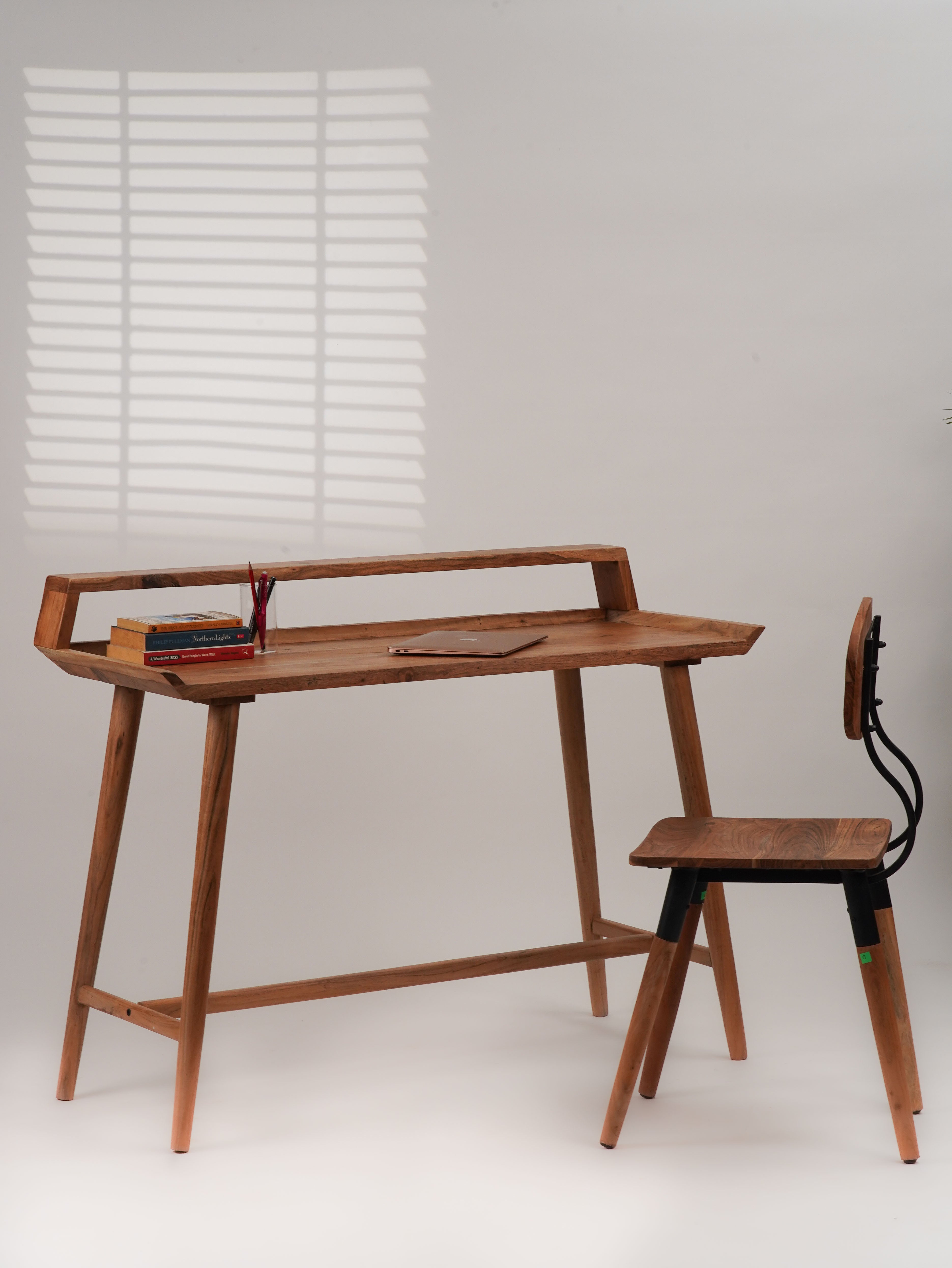 Zenith Solid Acacia Wood Desk - Natural