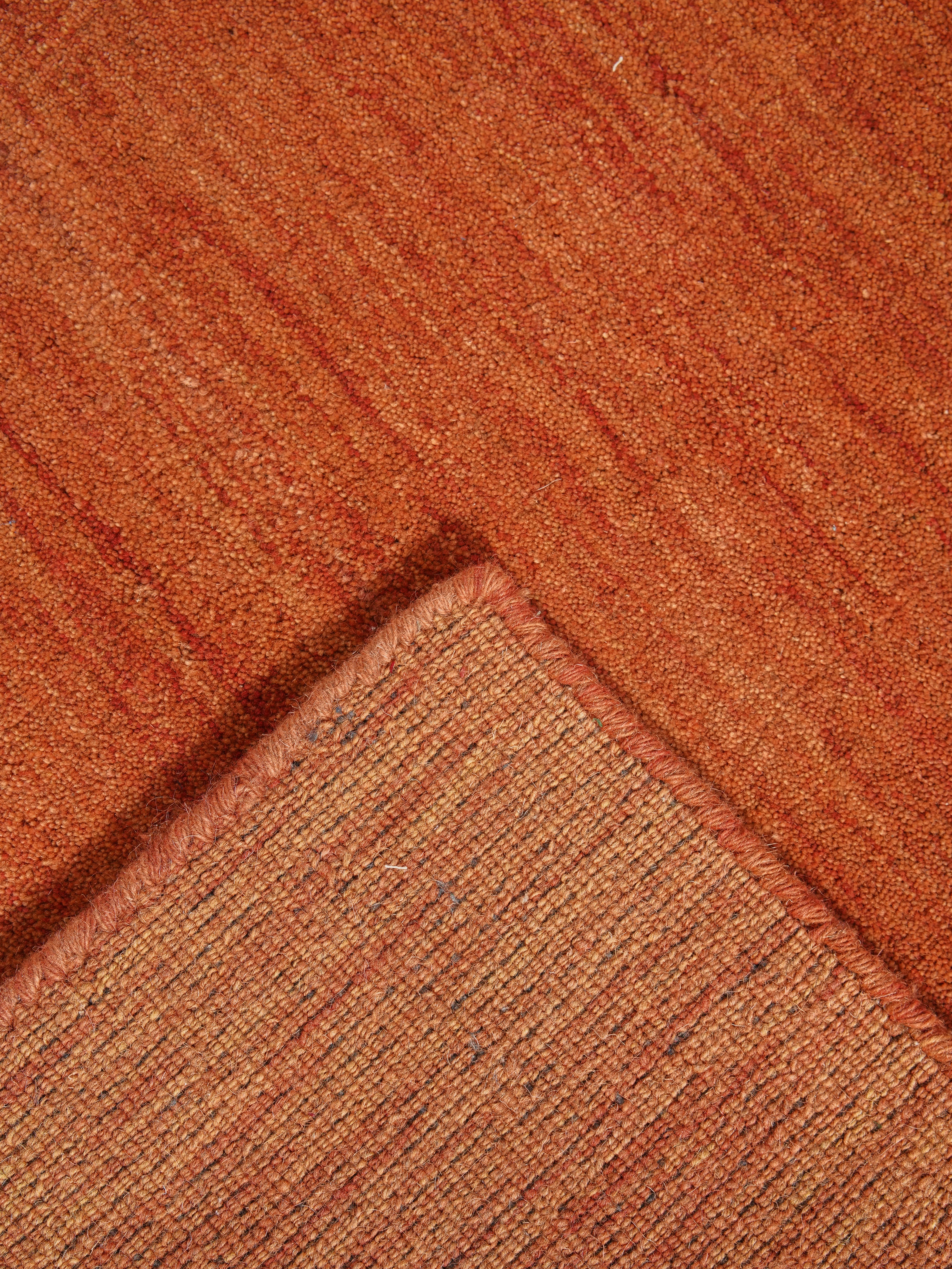 Plain Hand Knotted Wool Rug