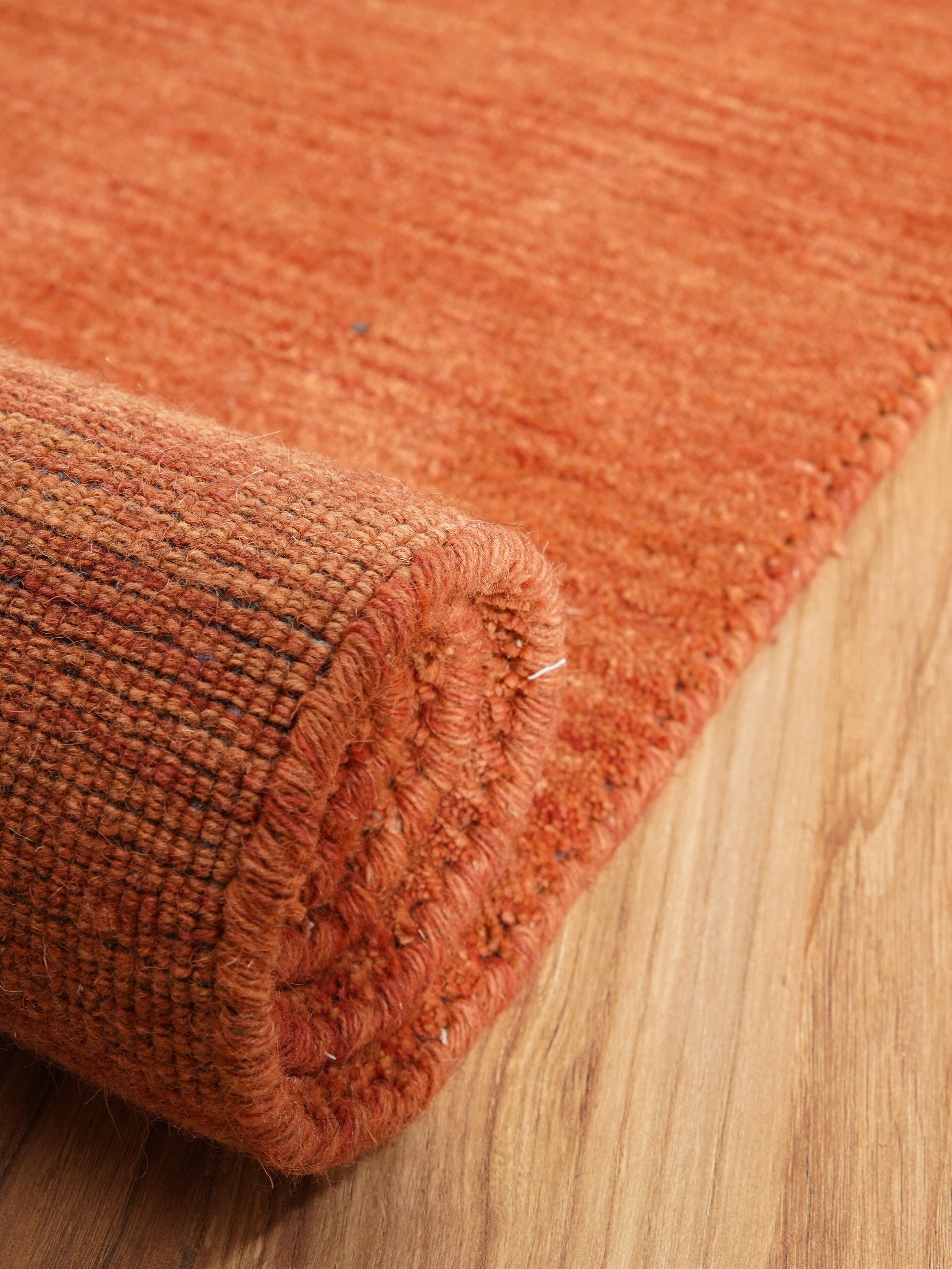 Plain Hand Knotted Wool Rug
