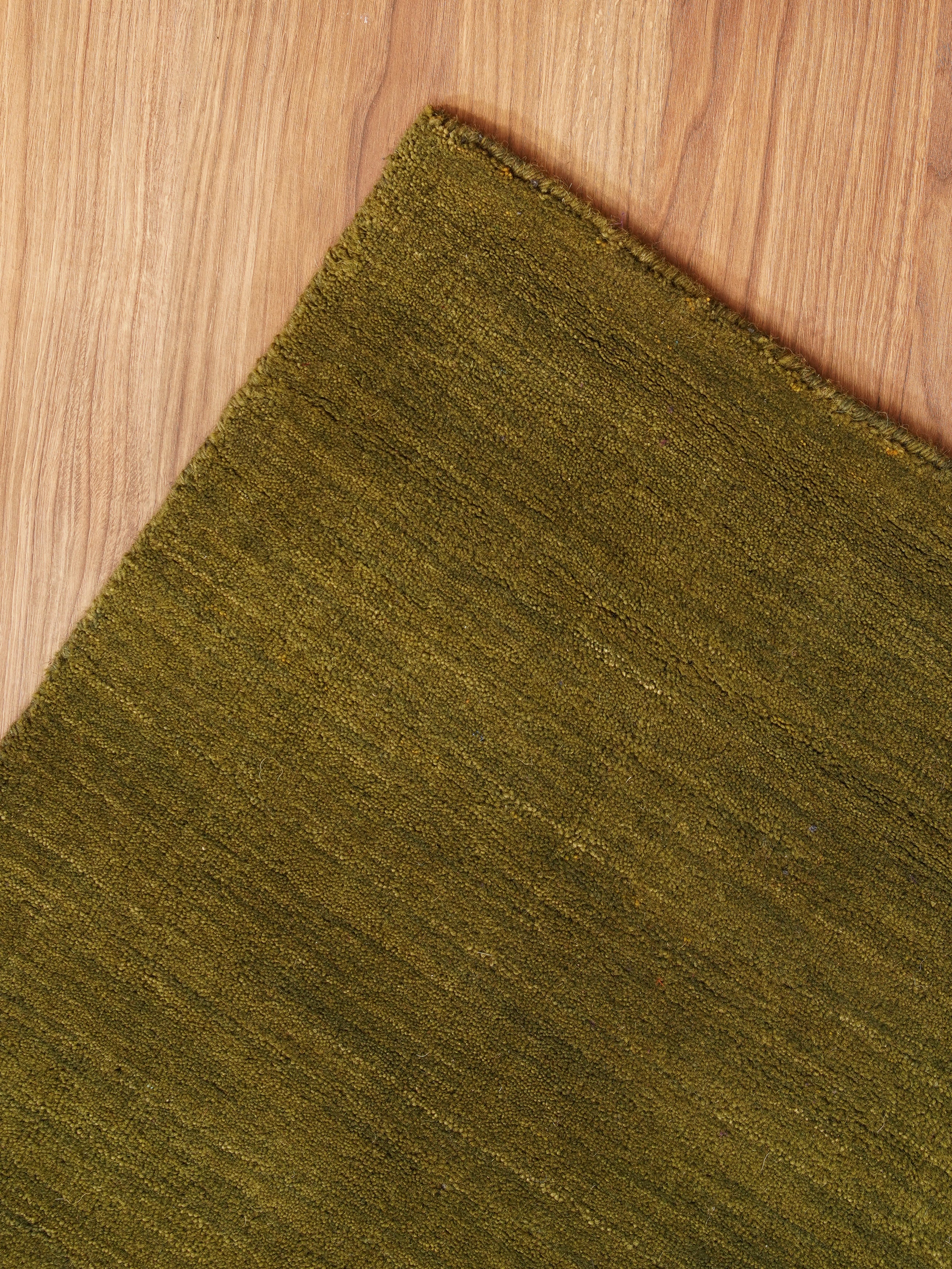 Plain Hand Knotted Wool Rug