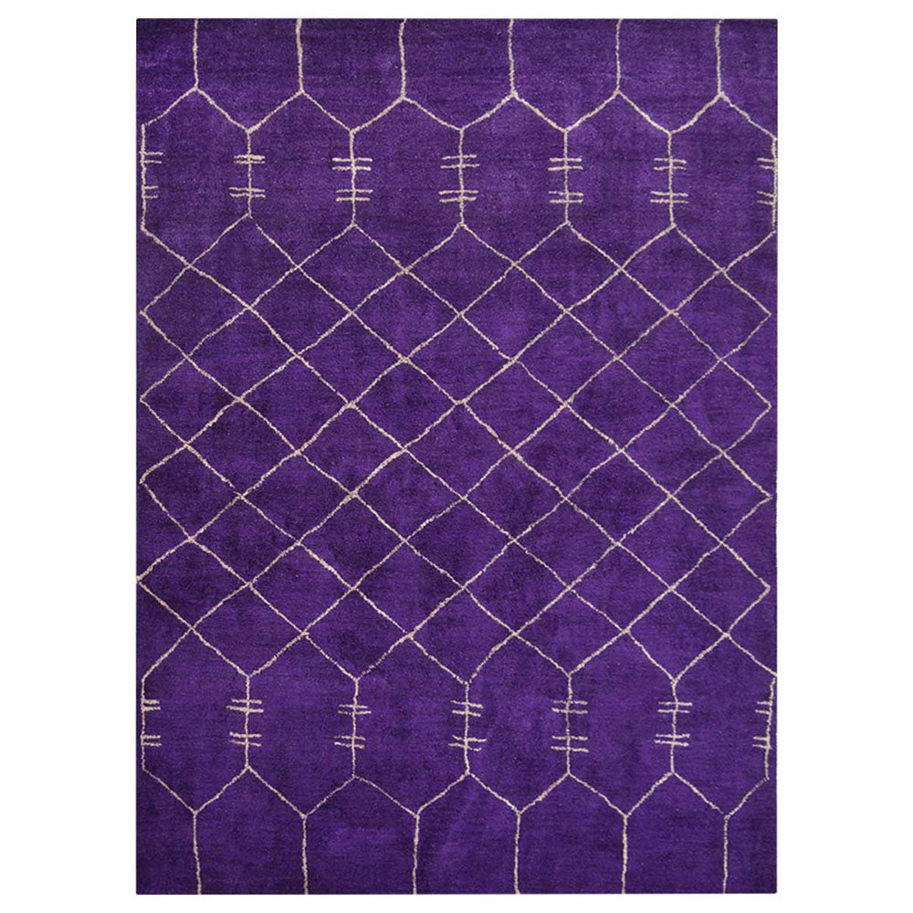 Vedika Hand Knotted Silk Blue Area Rug