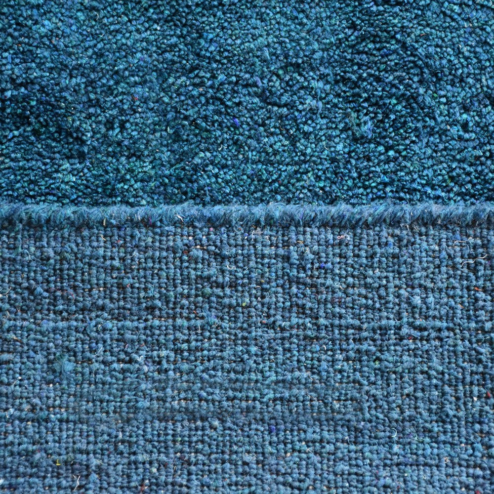 Solid Hand Knotted Silk & Wool Rug