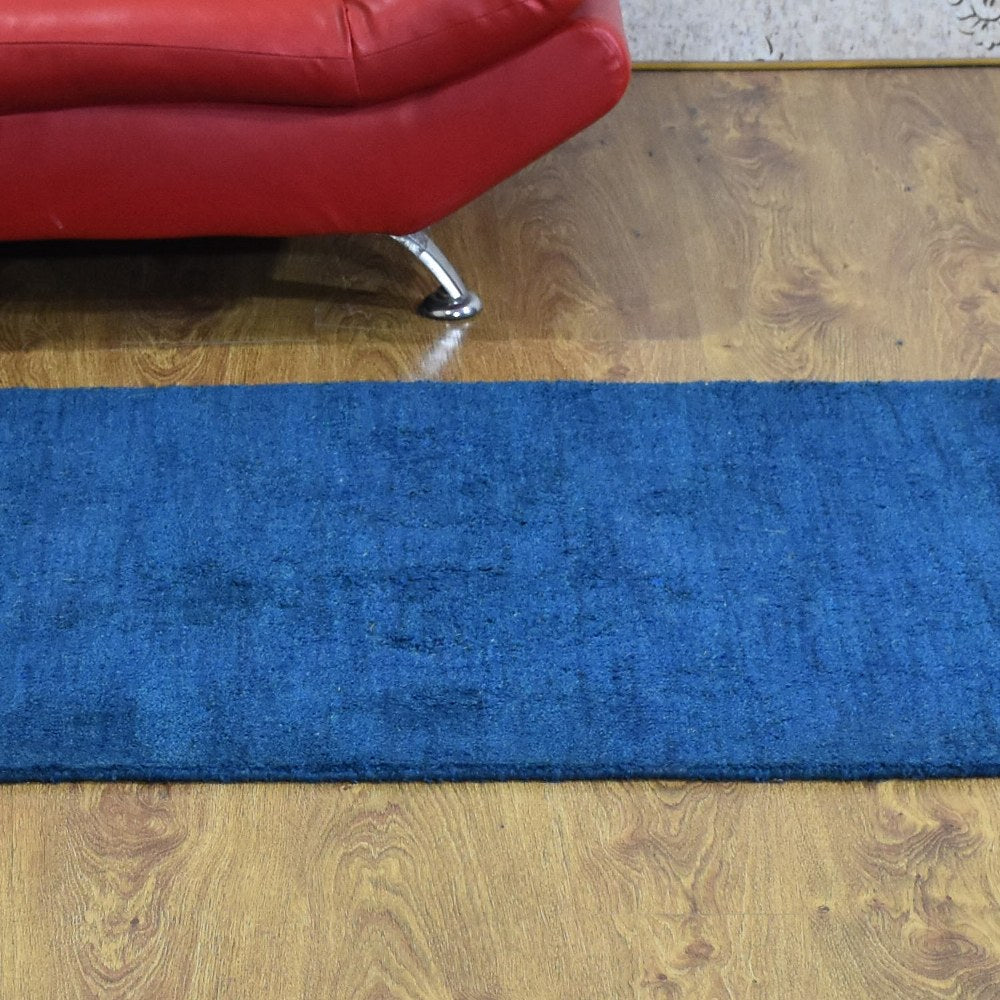 Solid Hand Knotted Silk & Wool Rug