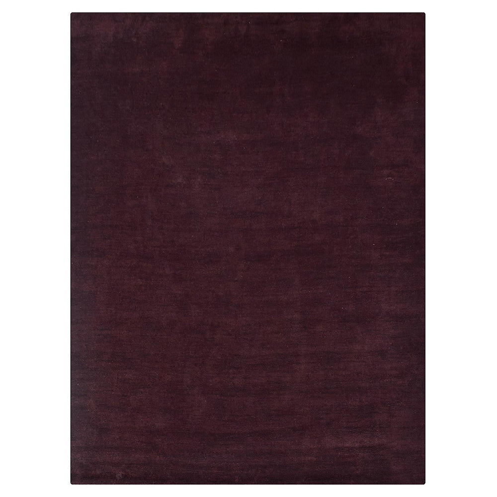 Solid Hand Knotted Silk & Wool Rug