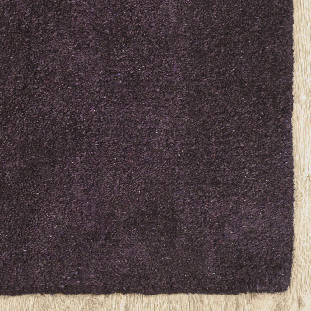 Solid Hand Knotted Silk & Wool Rug