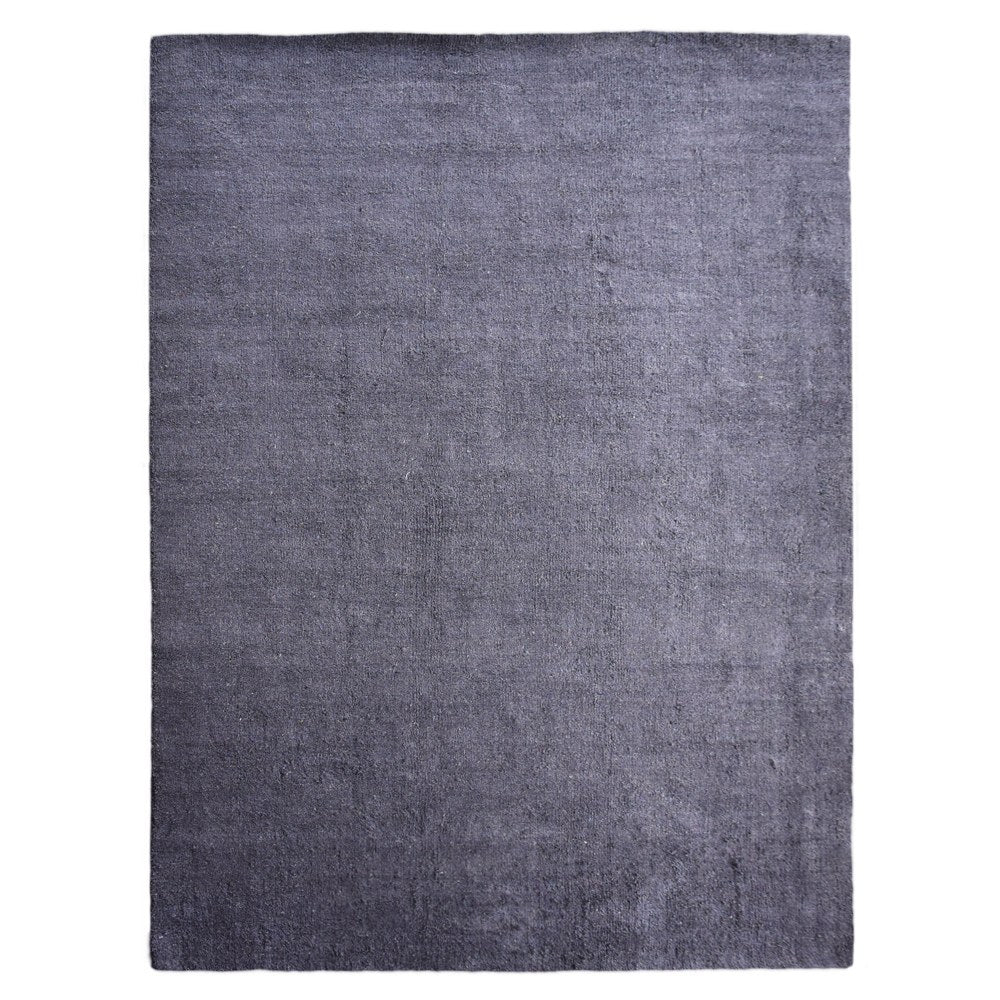 Solid Hand Knotted Silk & Wool Rug