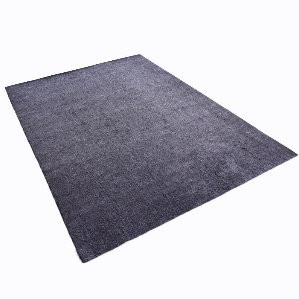 Solid Hand Knotted Silk & Wool Rug