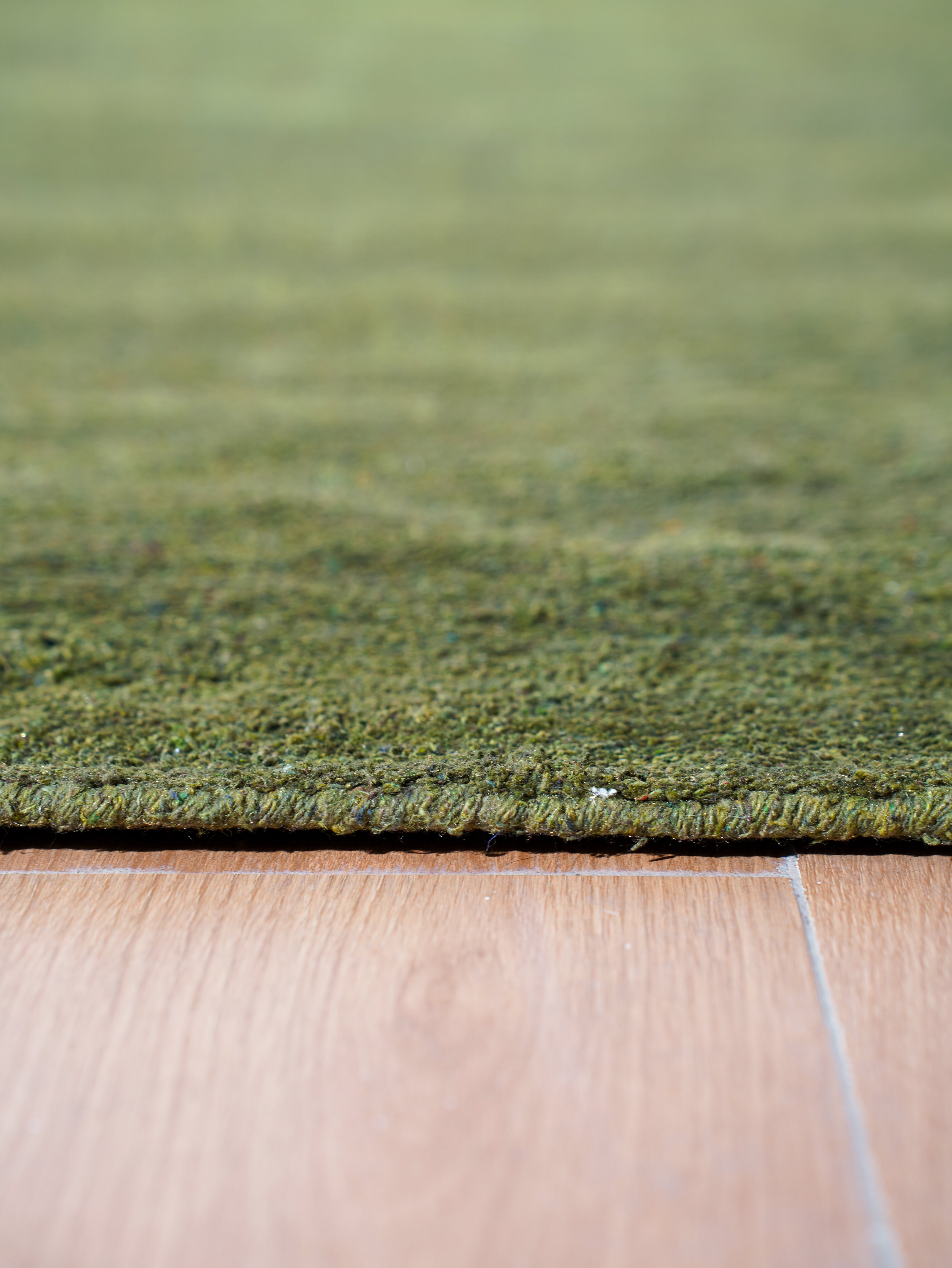 Solid Hand Knotted Silk & Wool Rug