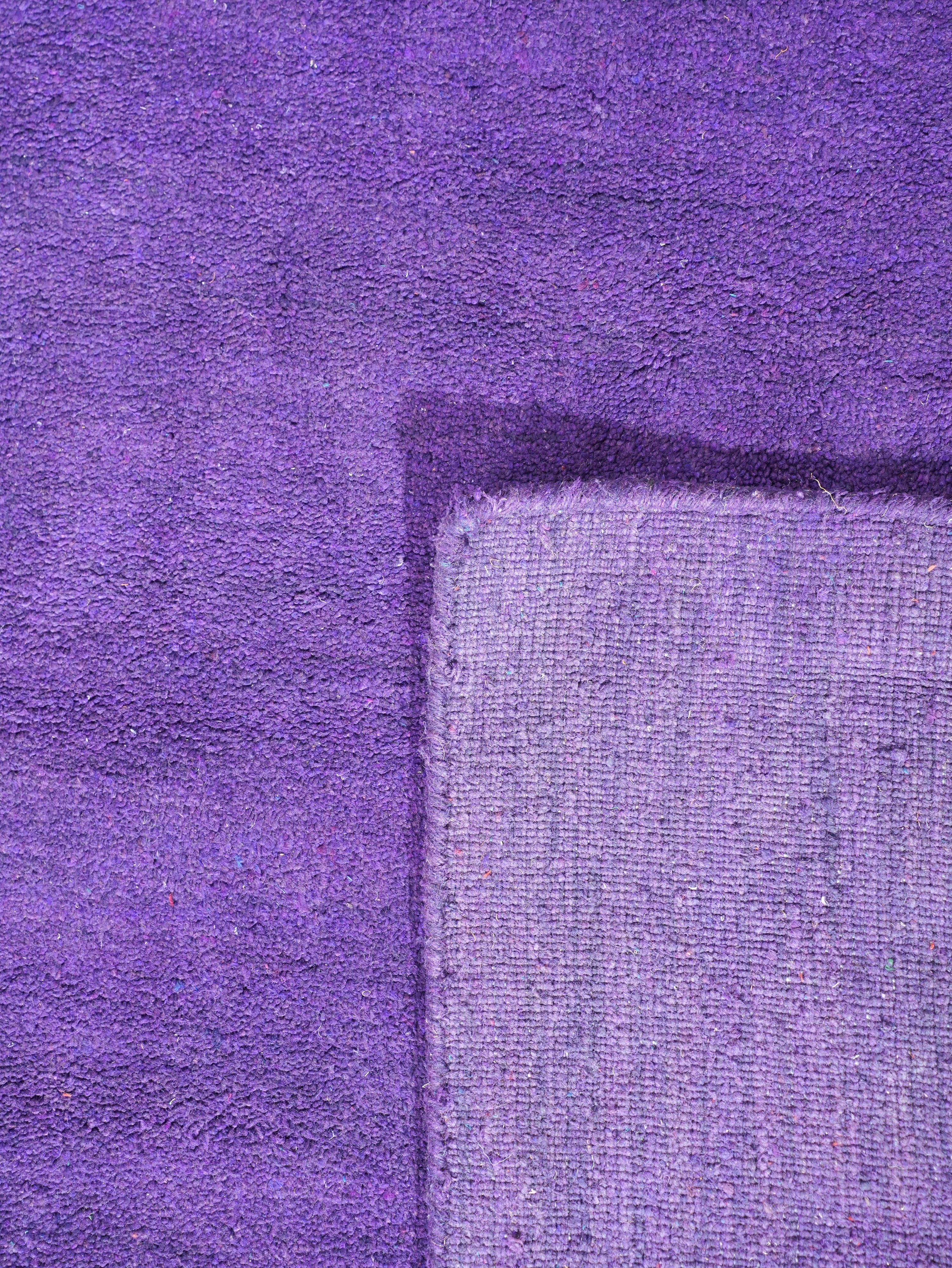 Solid Hand Knotted Silk & Wool Rug