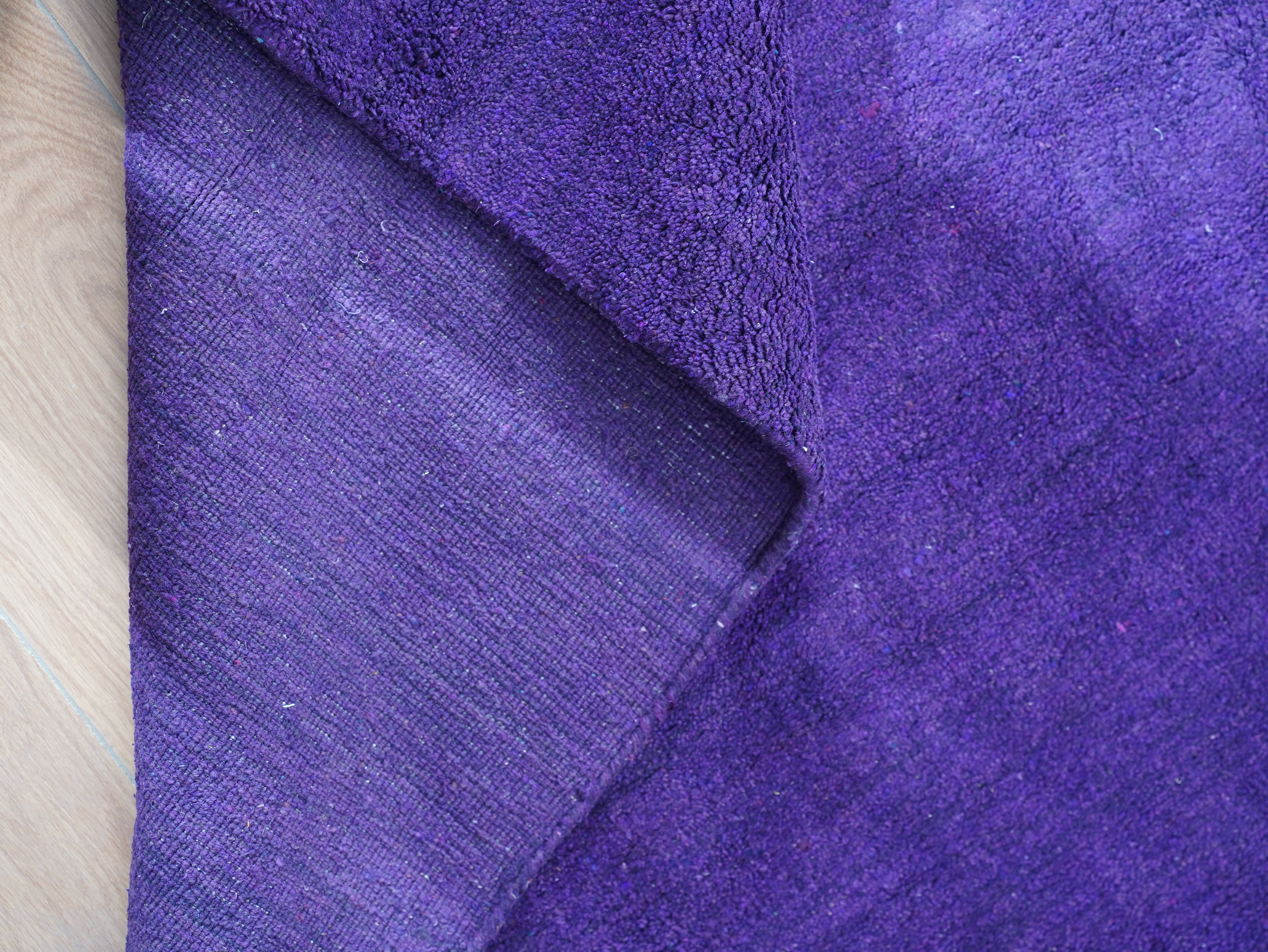 Solid Hand Knotted Silk & Wool Rug