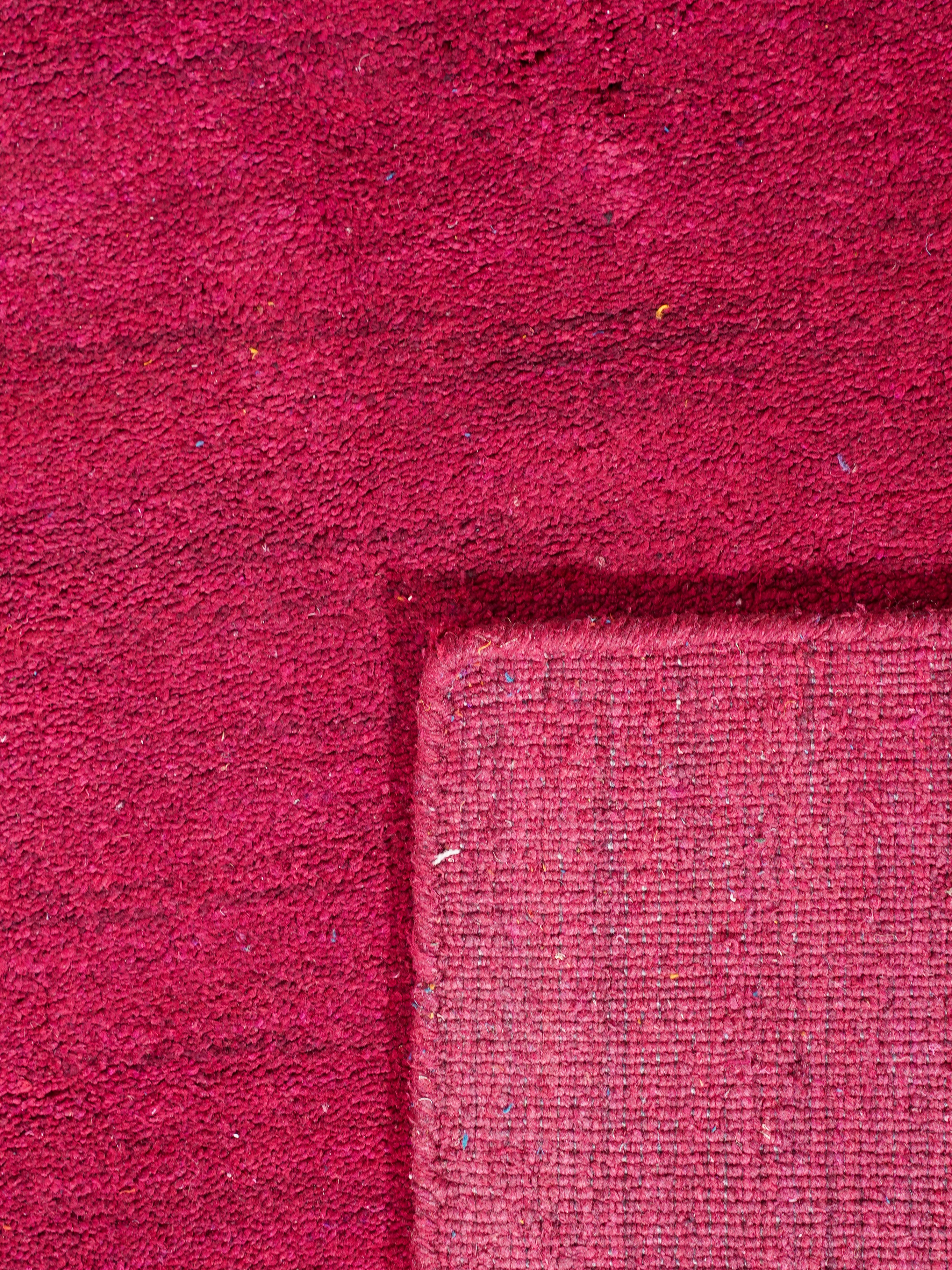 Solid Hand Knotted Silk & Wool Rug