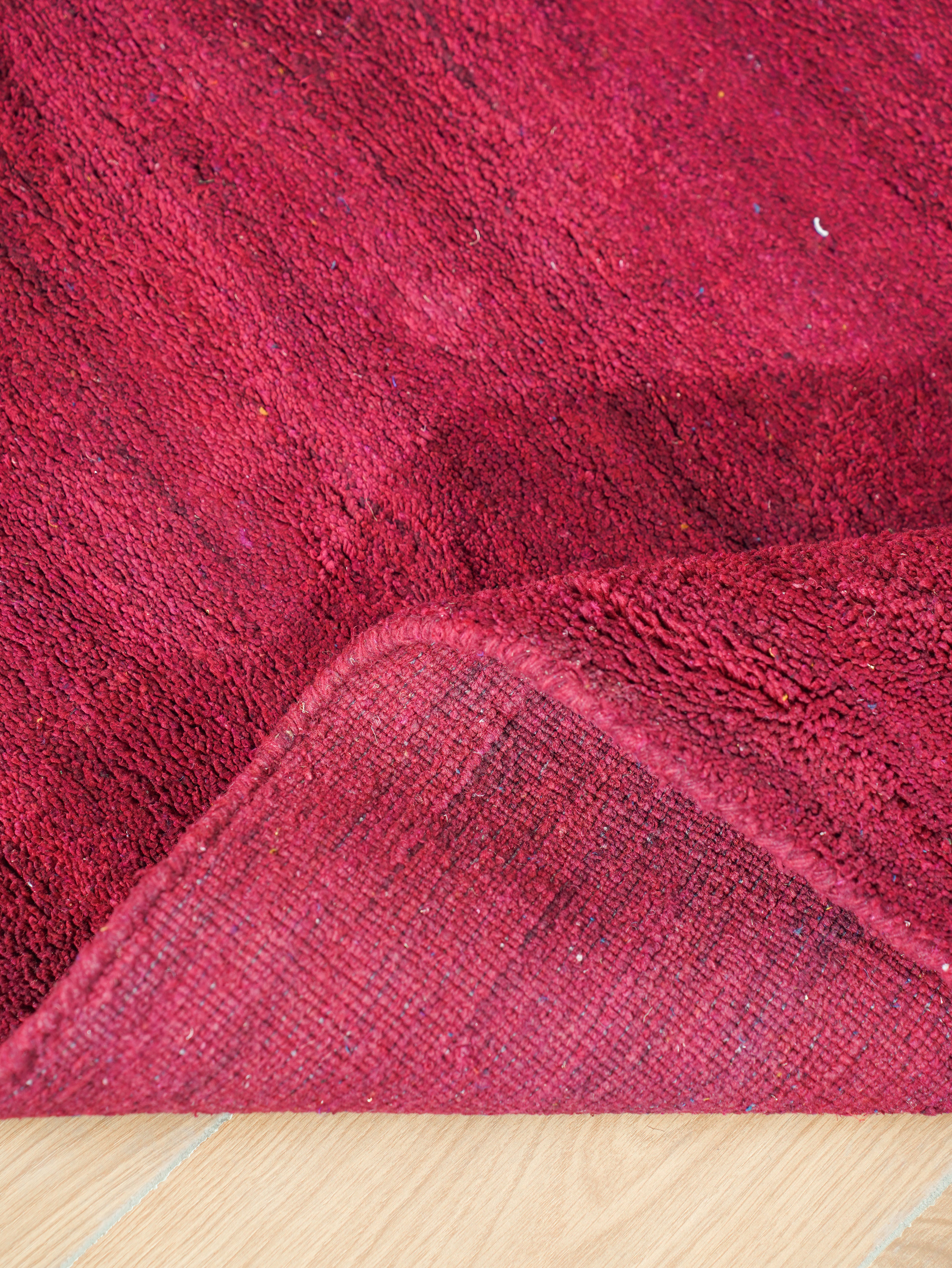 Solid Hand Knotted Silk & Wool Rug