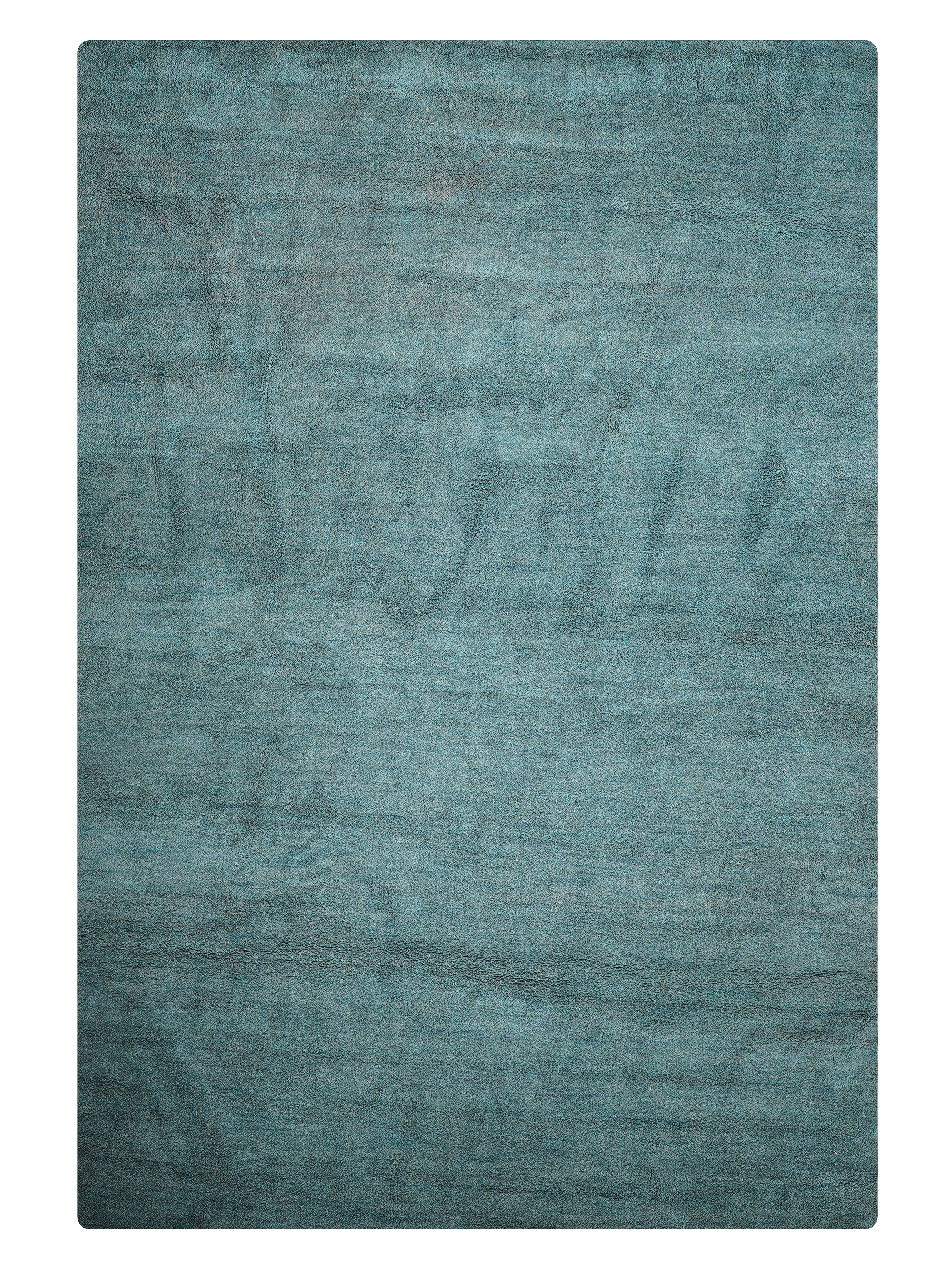 Solid Hand Knotted Silk & Wool Rug