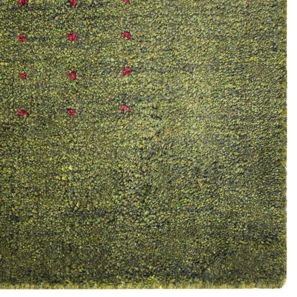 Hand Knotted Loom Silk Mix Area Rugs Contemporary Green