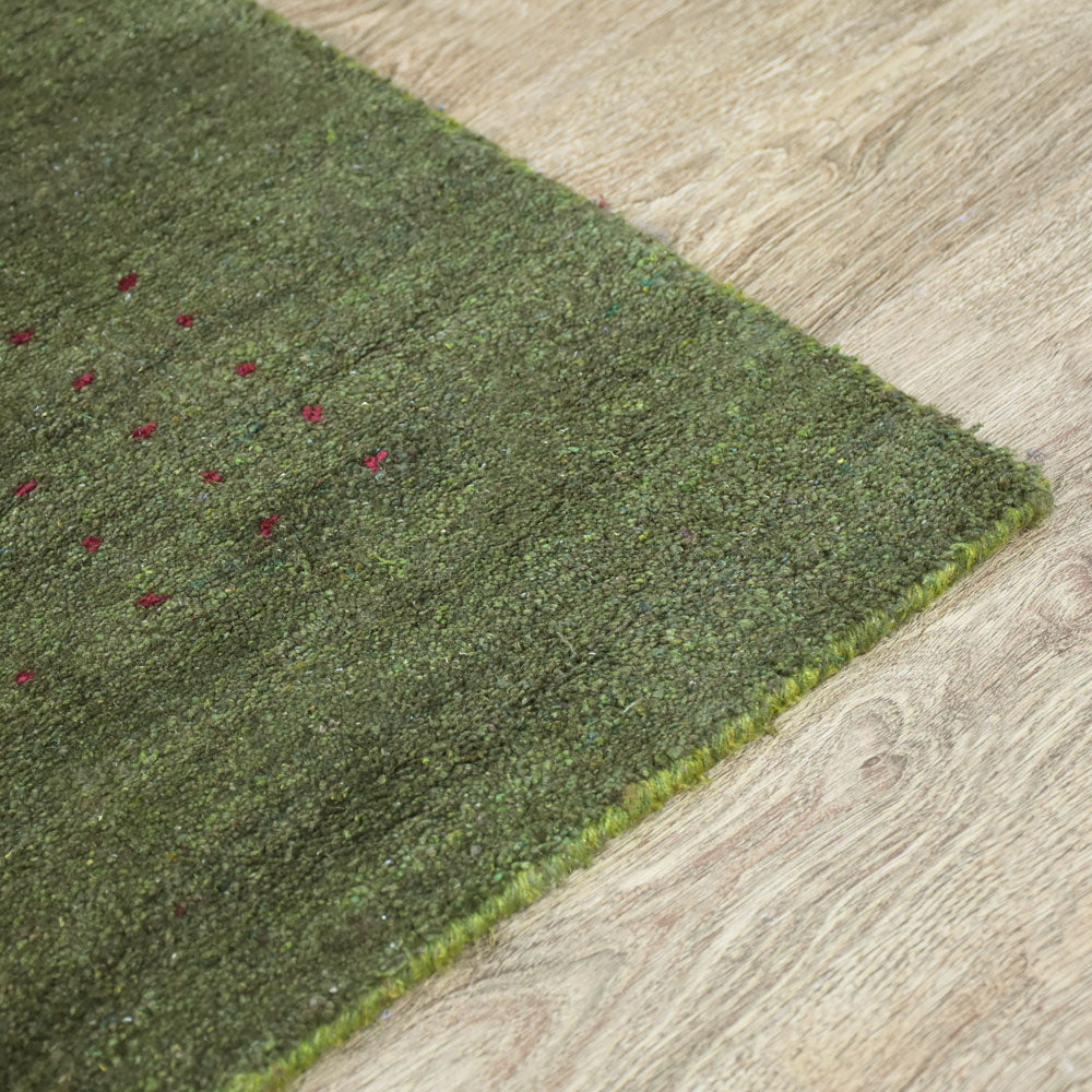 Hand Knotted Loom Silk Mix Area Rugs Contemporary Green