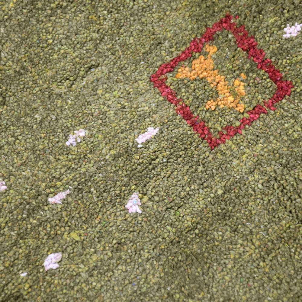 Hand Knotted Loom Silk Mix Area Rugs Contemporary Green