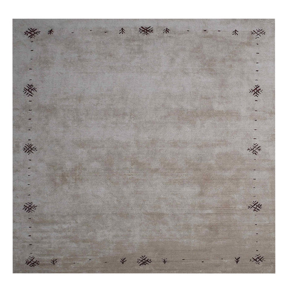 Neil Hand Knotted Silk & Wool Beige Area Rug