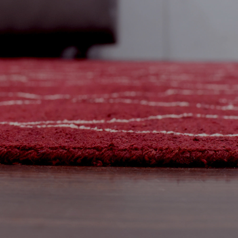 Hand Knotted Loom Silk Mix Area Rug Contemporary Light Red White