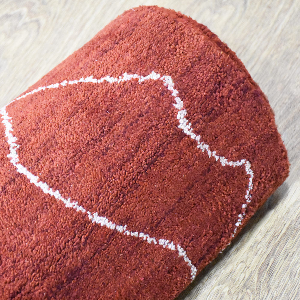 Hand Knotted Loom Silk Mix Area Rug Contemporary Light Red White
