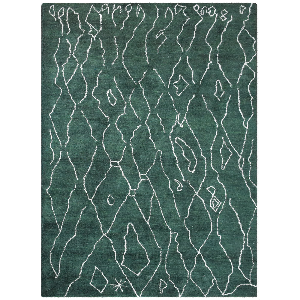 Hand Knotted Loom Silk Mix Area Rug Contemporary Light Red White