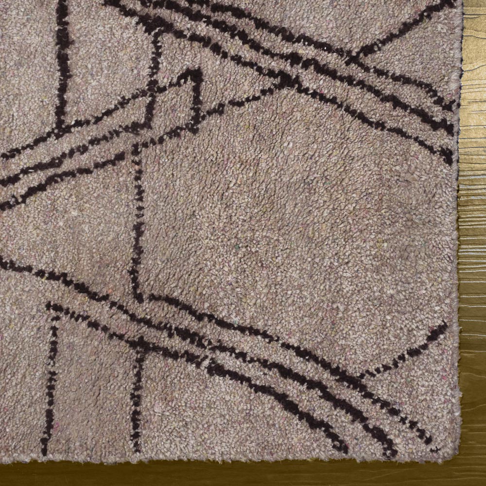Hand Knotted Loom Silk Mix Area Rug Contemporary Red Beige