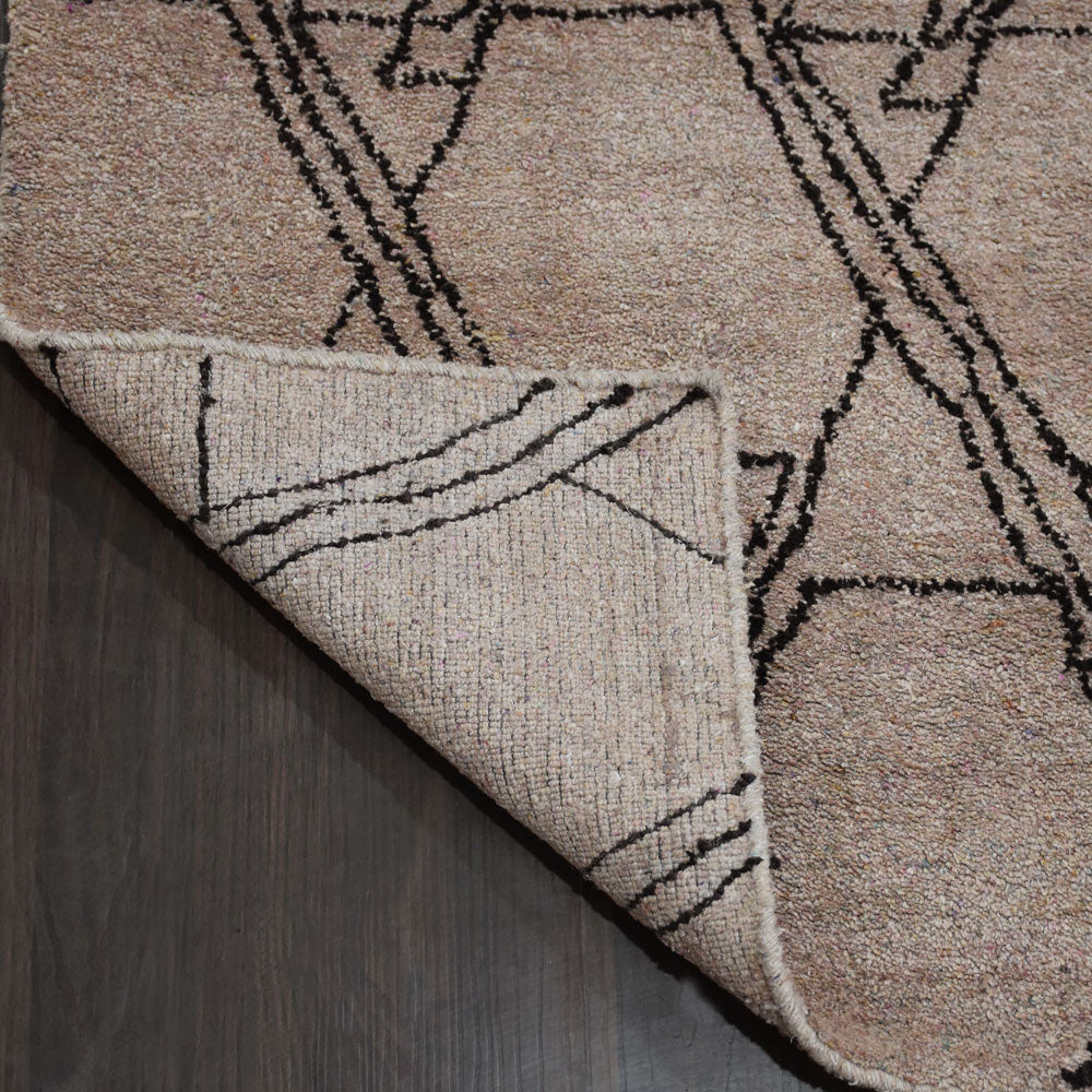 Hand Knotted Loom Silk Mix Area Rug Contemporary Red Beige