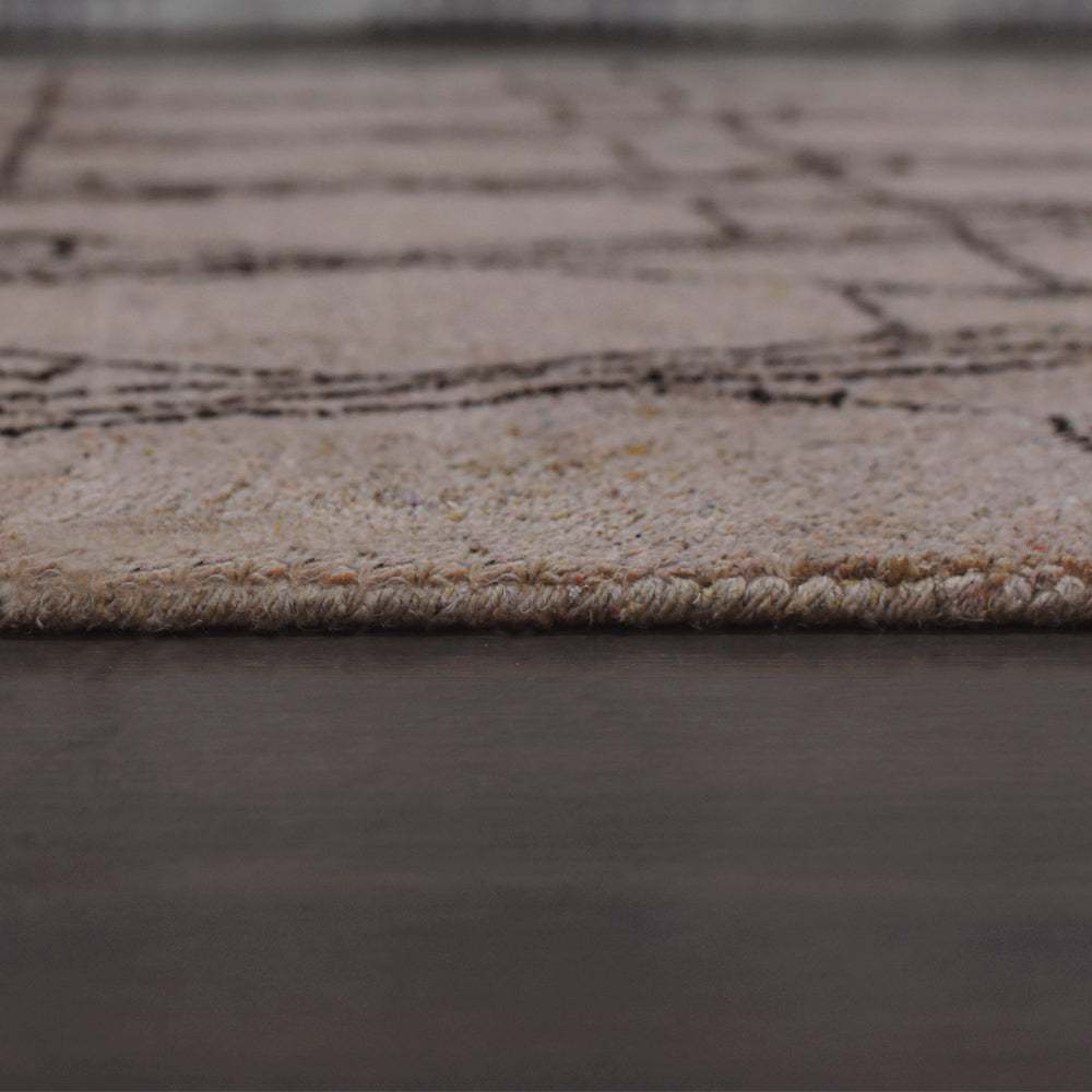 Hand Knotted Loom Silk Mix Area Rug Contemporary Red Beige