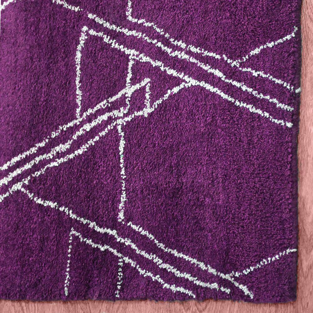 Hand Knotted Loom Silk Mix Area Rug Contemporary Red Beige