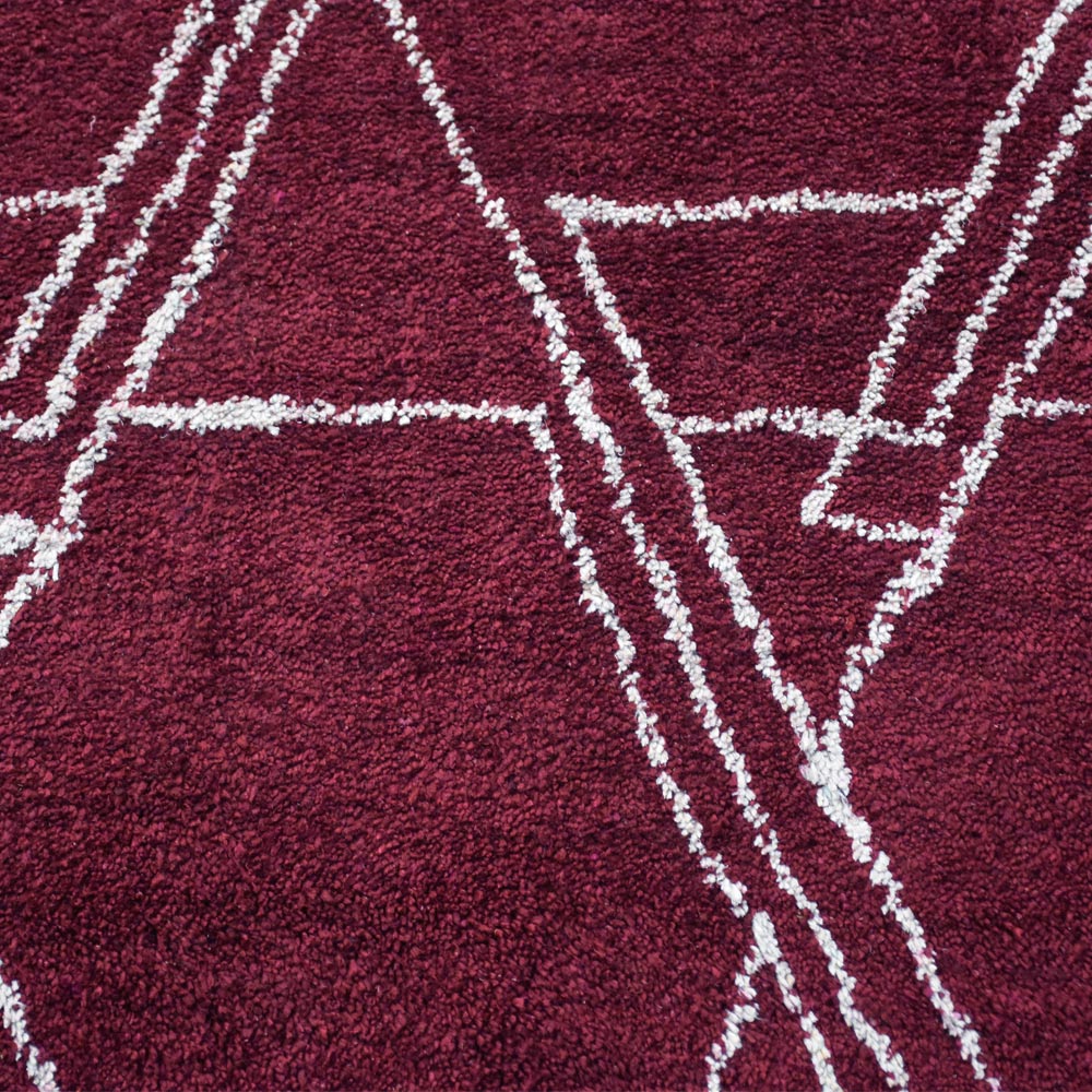Hand Knotted Loom Silk Mix Area Rug Contemporary Red Beige