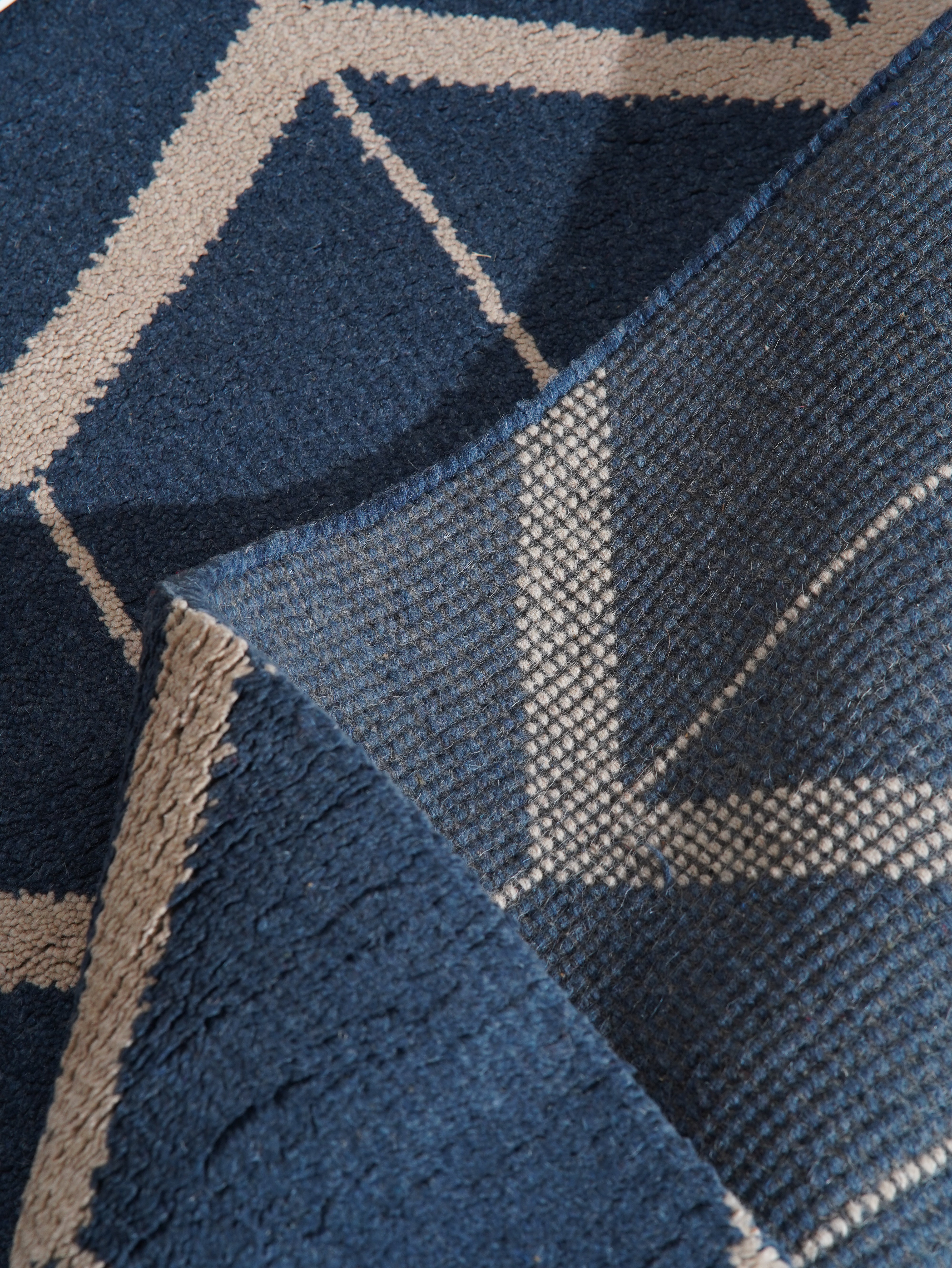 Chevron Hand Knotted Wool Area Rug