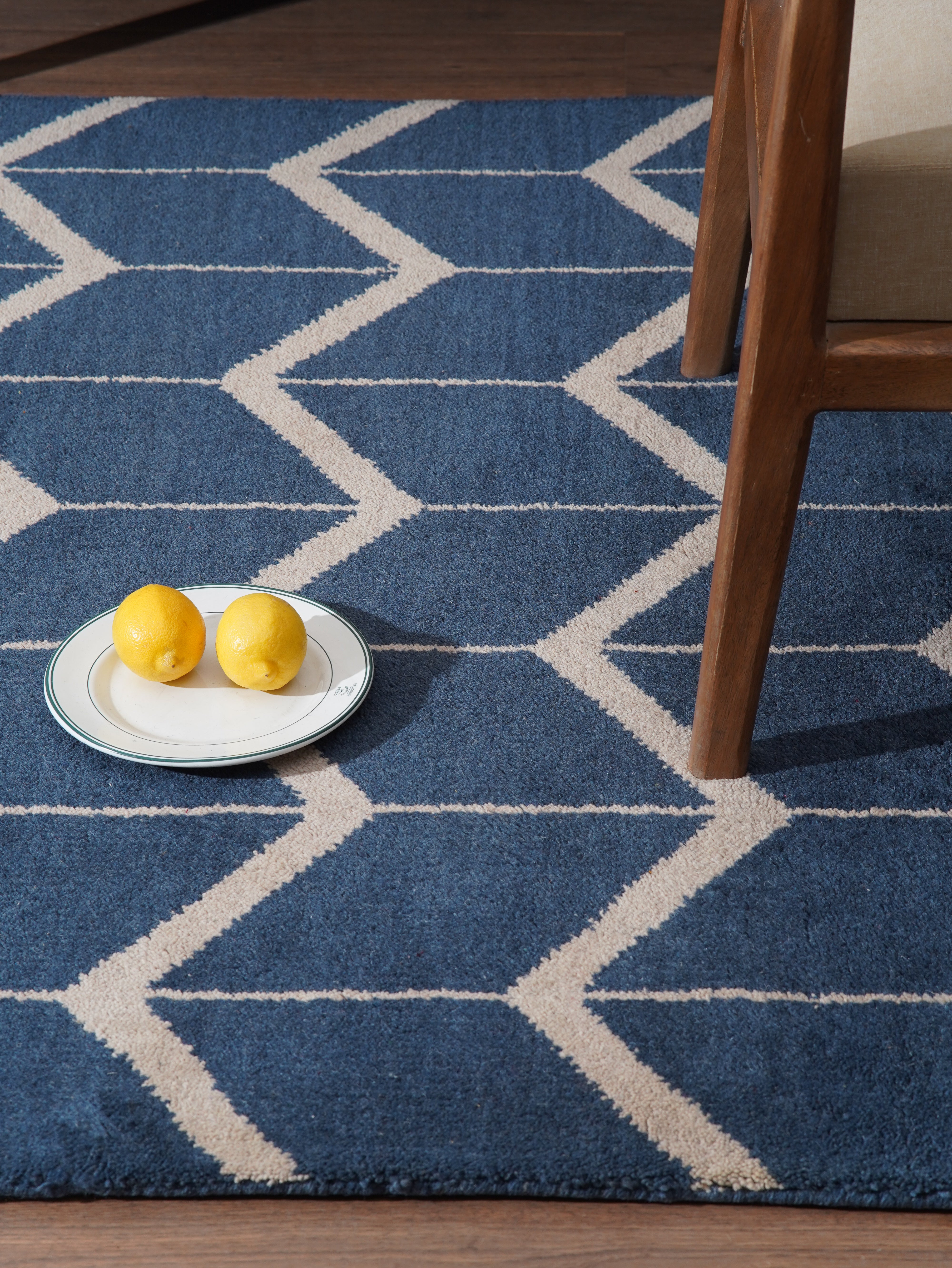 Chevron Hand Knotted Wool Area Rug