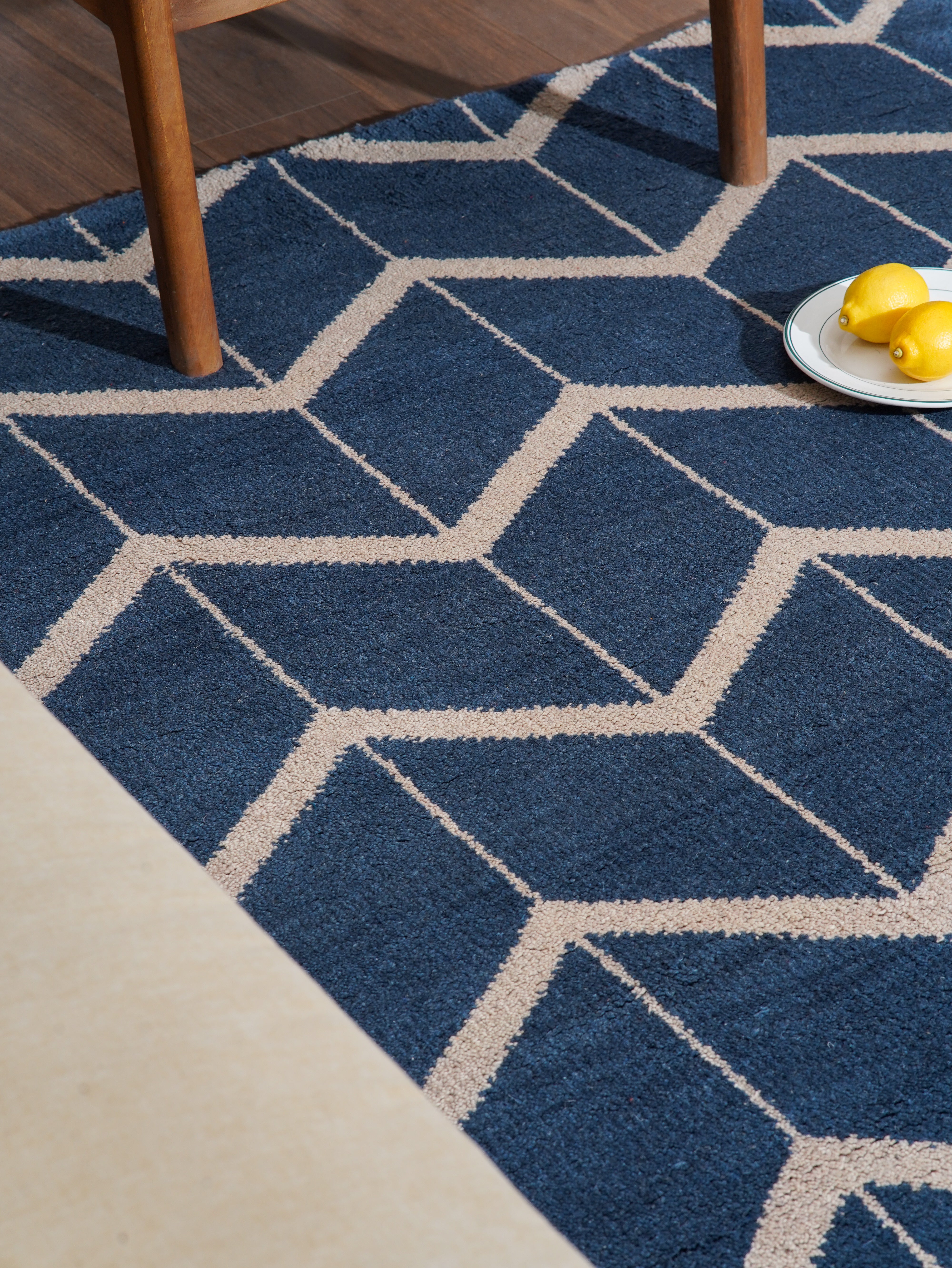 Chevron Hand Knotted Wool Area Rug