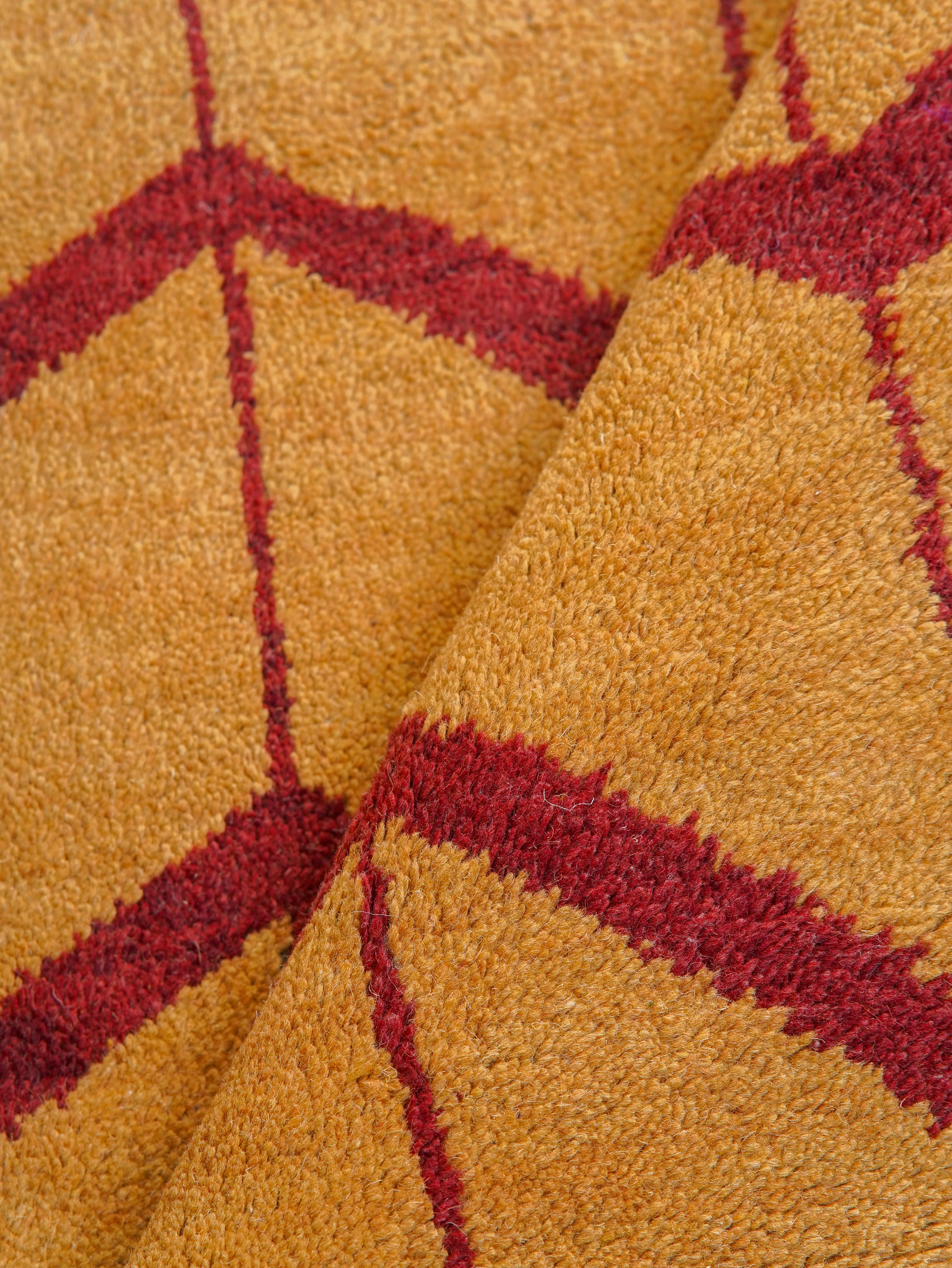 Chevron Hand Knotted Wool Area Rug