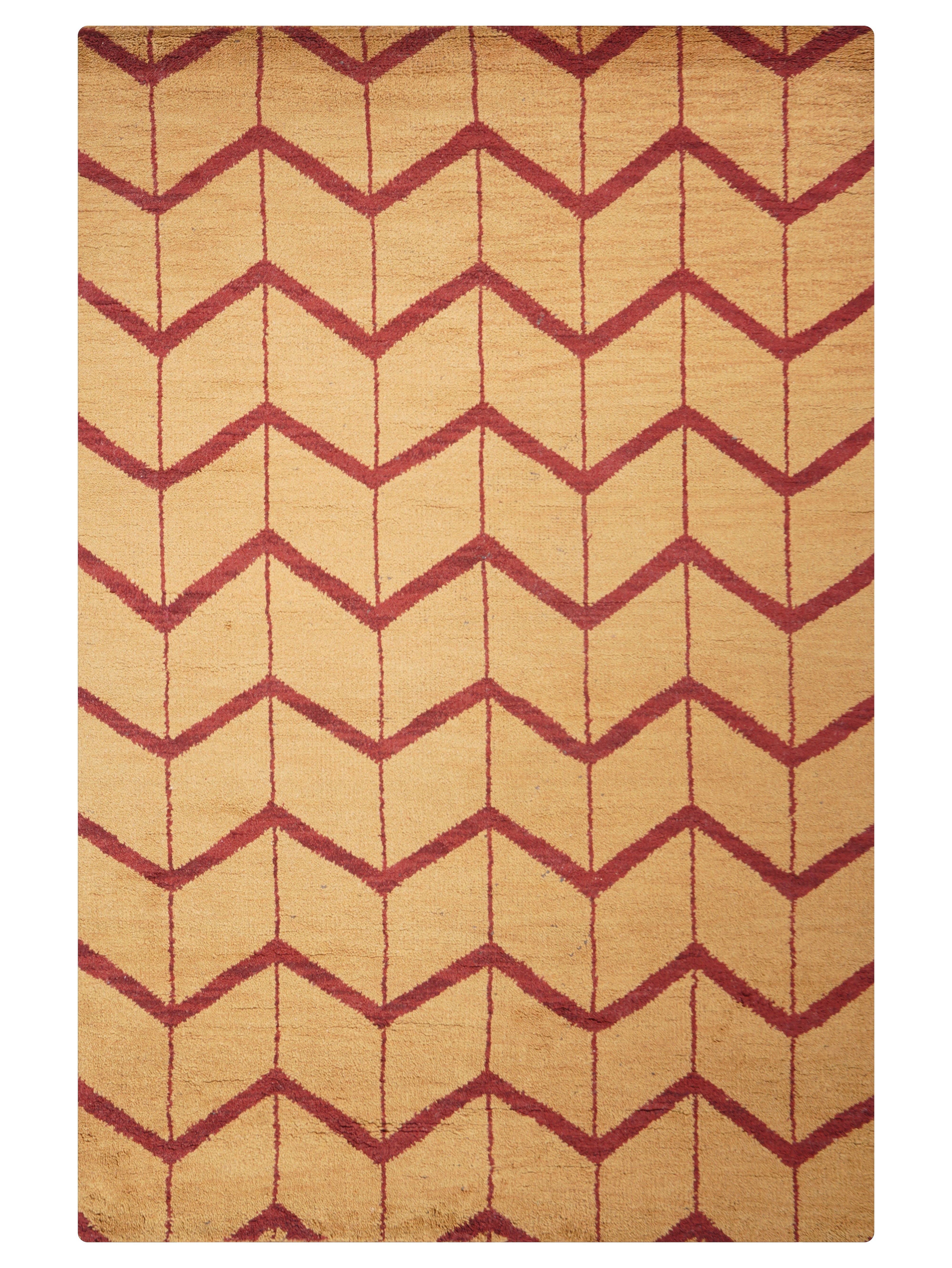 Chevron Hand Knotted Wool Area Rug