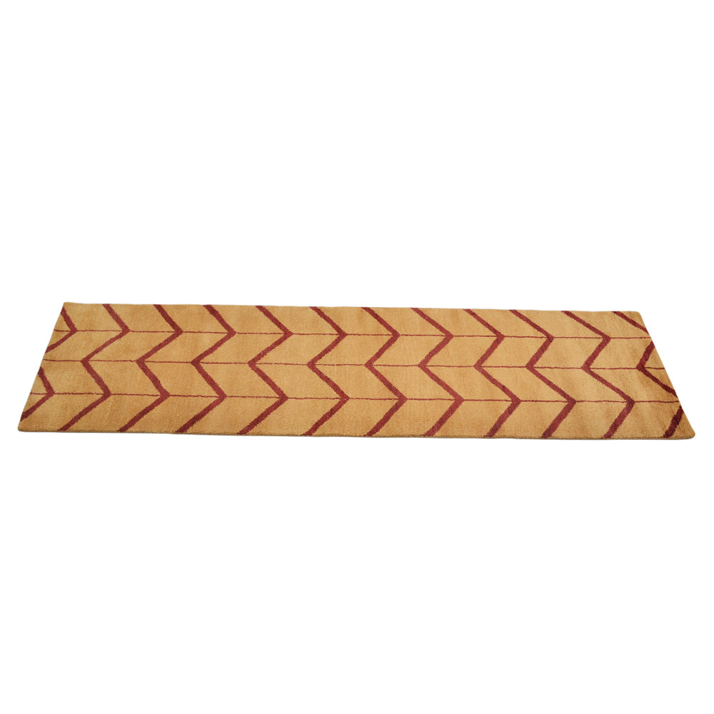 Chevron Hand Knotted Wool Area Rug