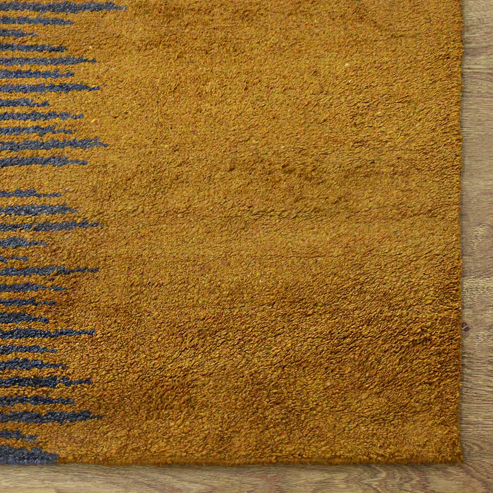Hand Knotted Silk Area Rug Contemporary Charcoal Gold