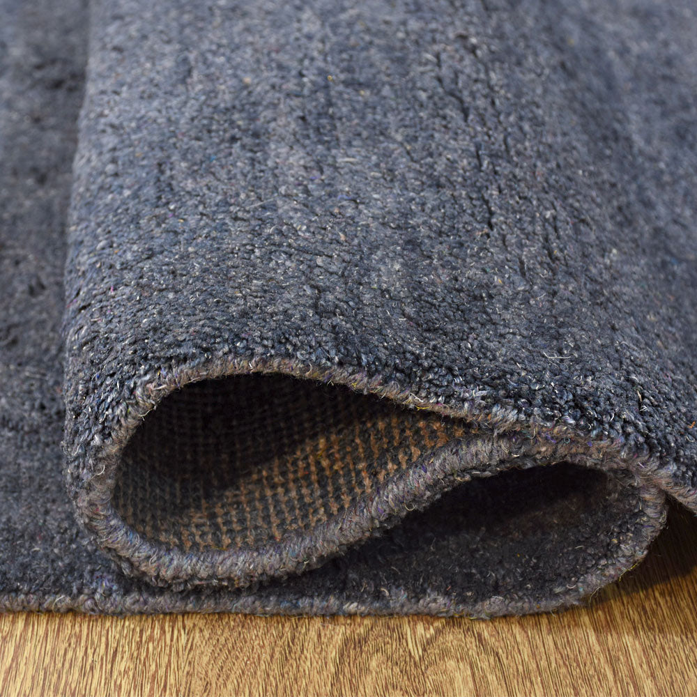 Hand Knotted Silk Area Rug Contemporary Charcoal Gold