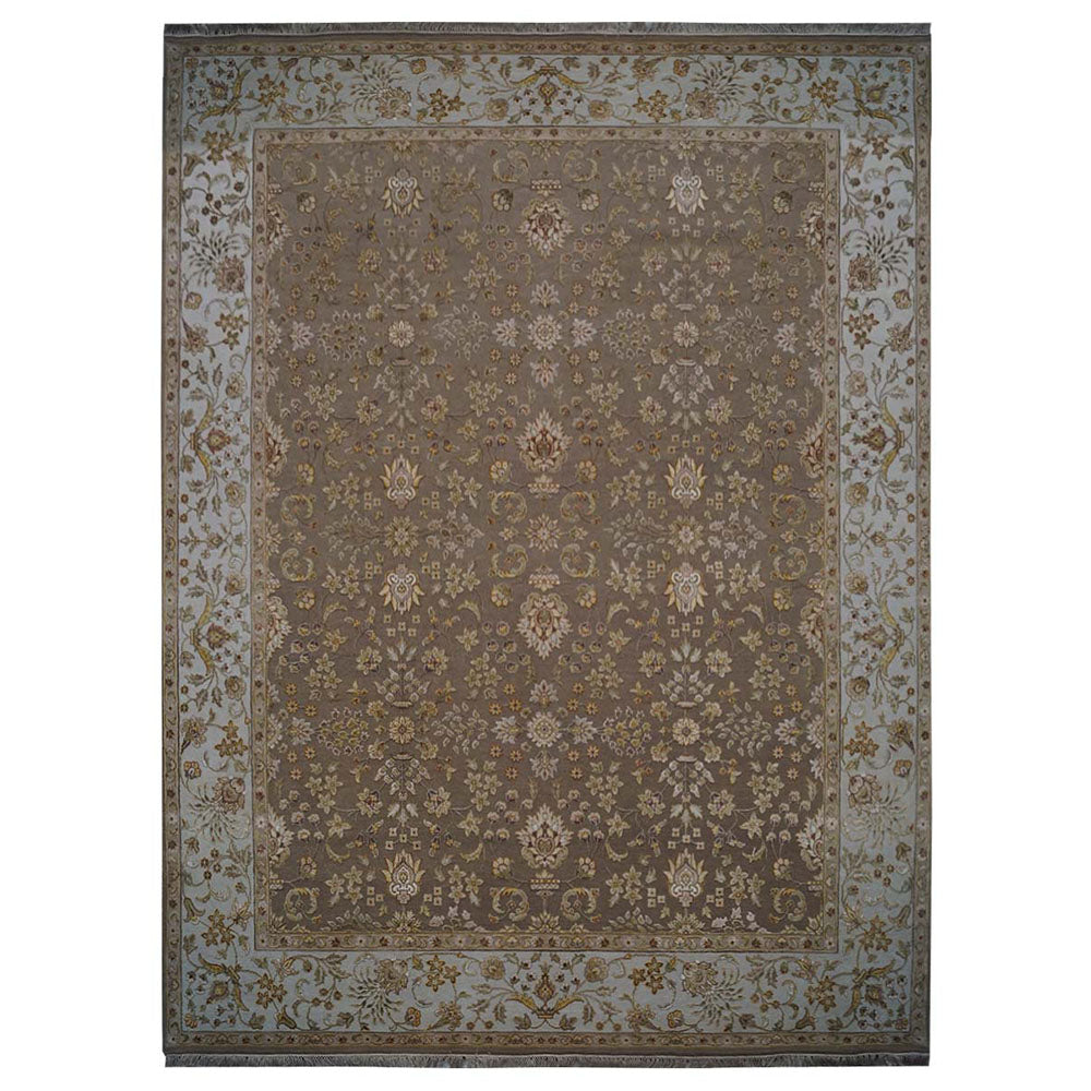 Hand Knotted Persian Silk And Wool Area Rug Oriental Beige