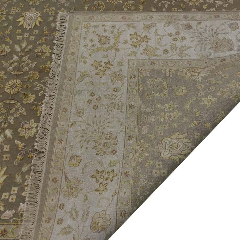 Hand Knotted Persian Silk And Wool Area Rug Oriental Beige