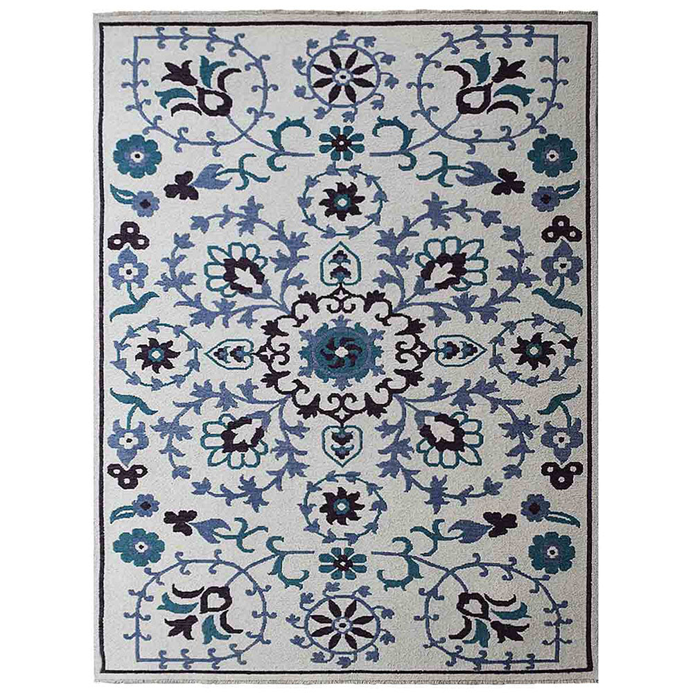 Eshwar Hand Knotted Sumak Wool Area Rug