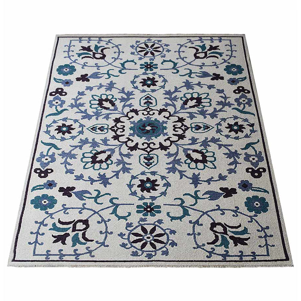 Eshwar Hand Knotted Sumak Wool Area Rug