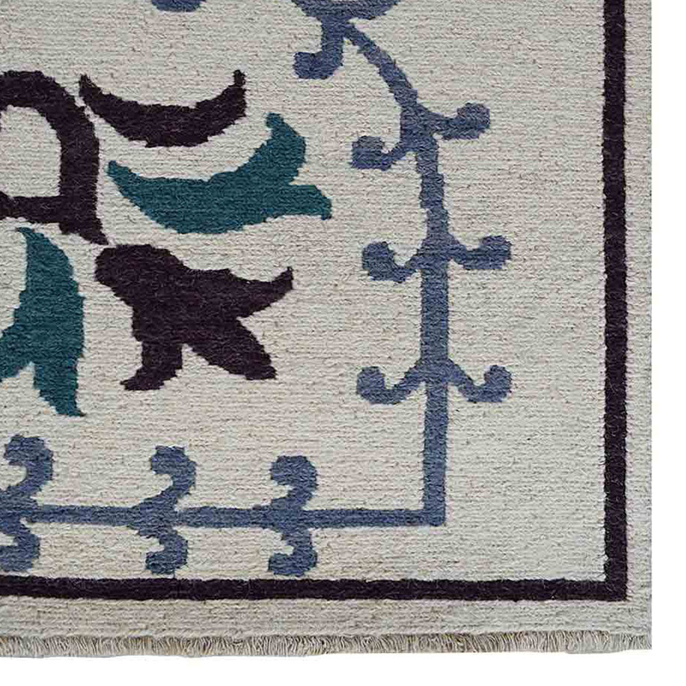Eshwar Hand Knotted Sumak Wool Area Rug